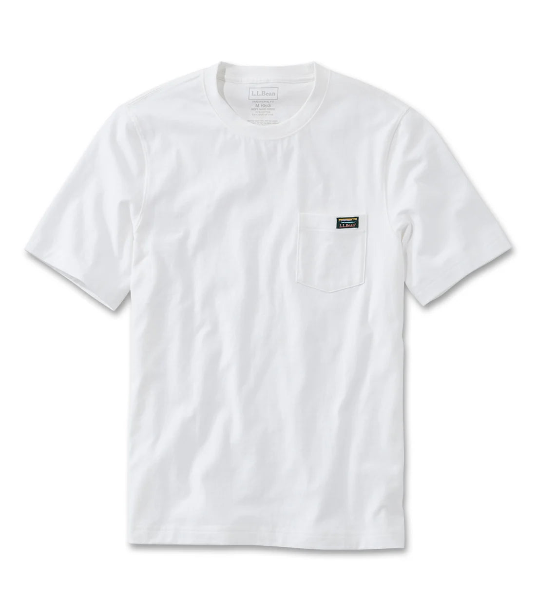 L.L.Bean / Men's Japan Fit Carefree Unshrinkable Tee, Short-Sleeve with Pocket Katahdin Logo