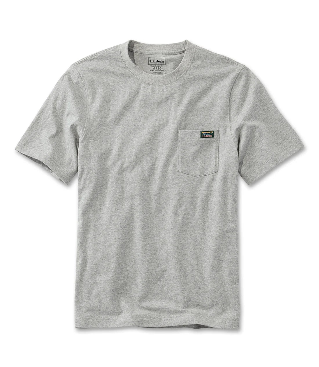 L.L.Bean / Men's Japan Fit Carefree Unshrinkable Tee, Short-Sleeve with Pocket Katahdin Logo