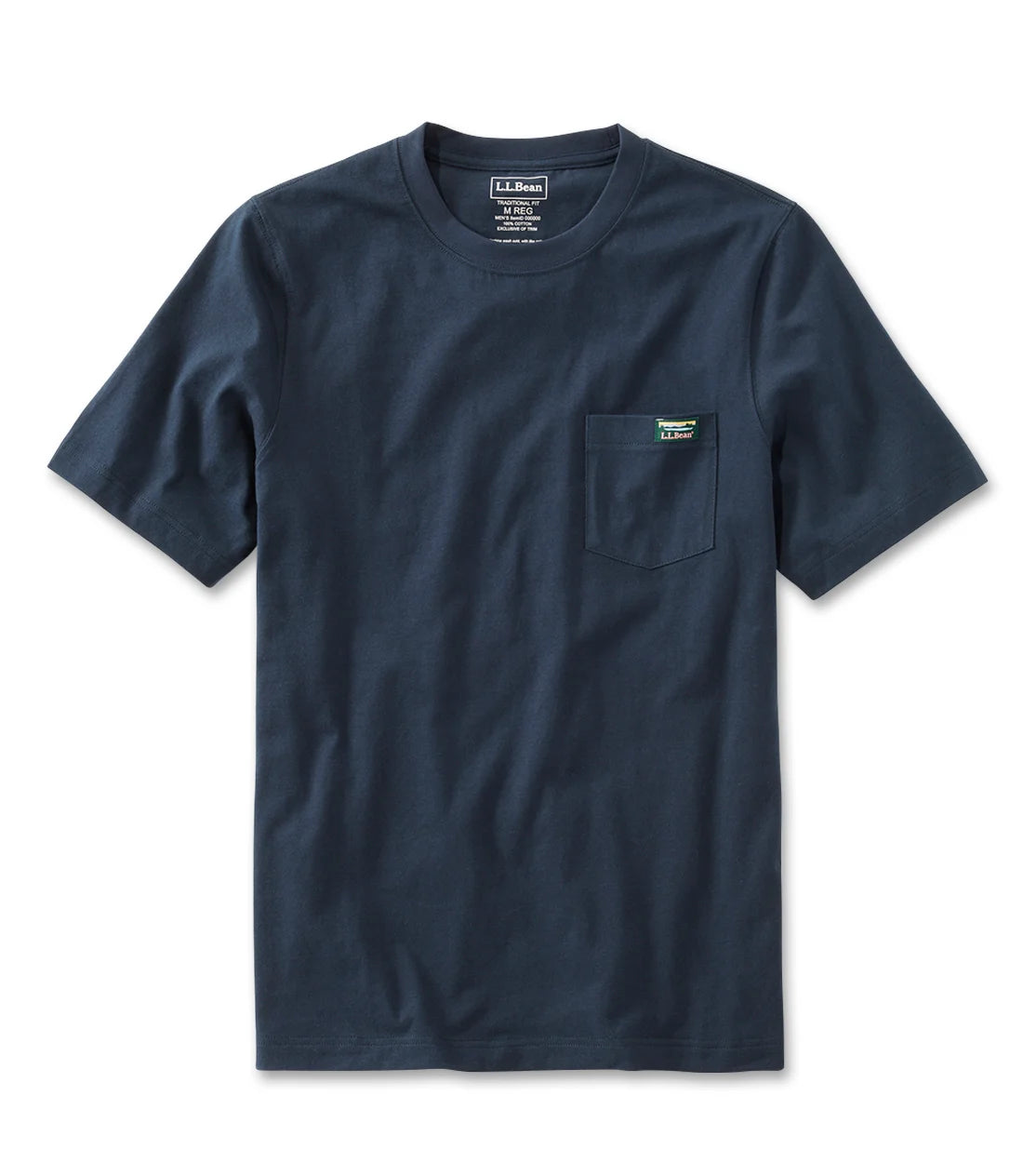 L.L.Bean / Men's Japan Fit Carefree Unshrinkable Tee, Short-Sleeve with Pocket Katahdin Logo