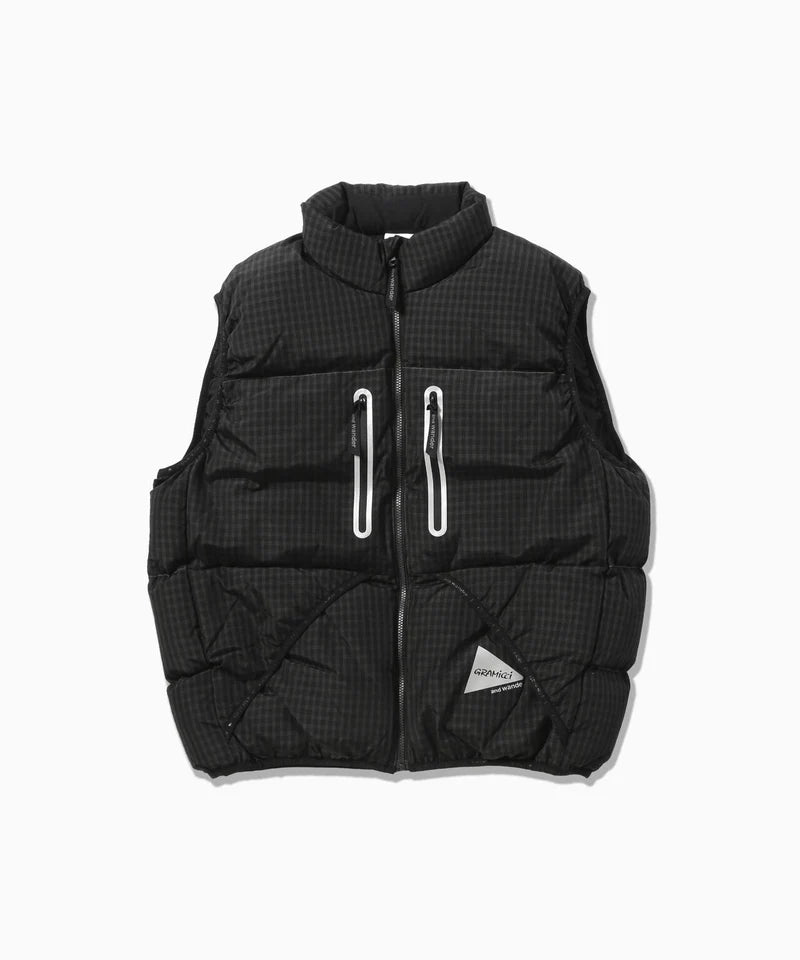 and wander / GRAMICCI × and wander wool check down vest