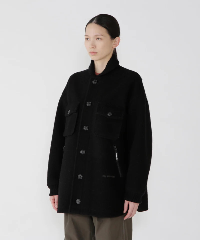and wander / wool shaggy jacket long