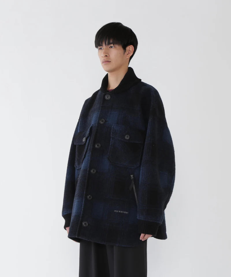 and wander / wool shaggy jacket long