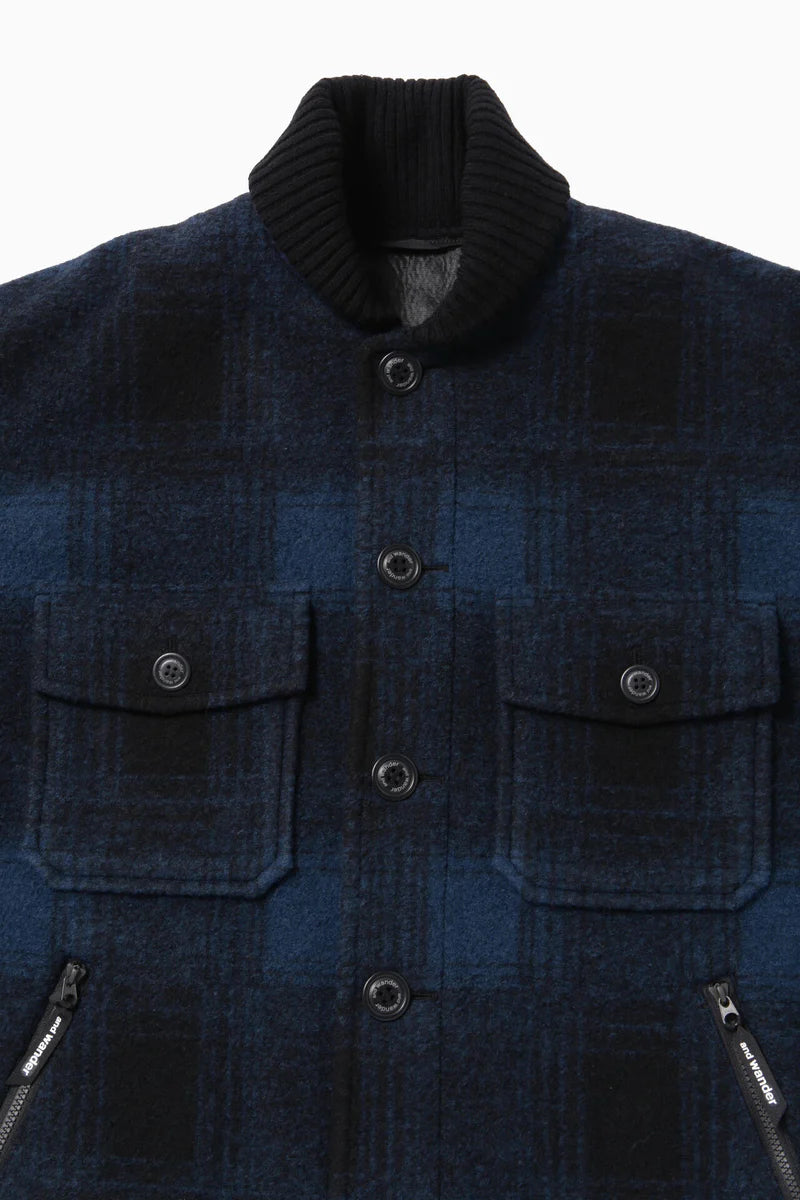 and wander / wool shaggy jacket long