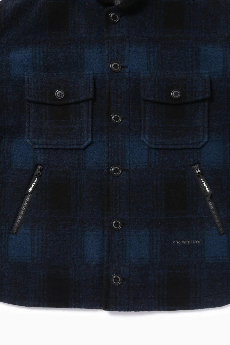 and wander / wool shaggy jacket long