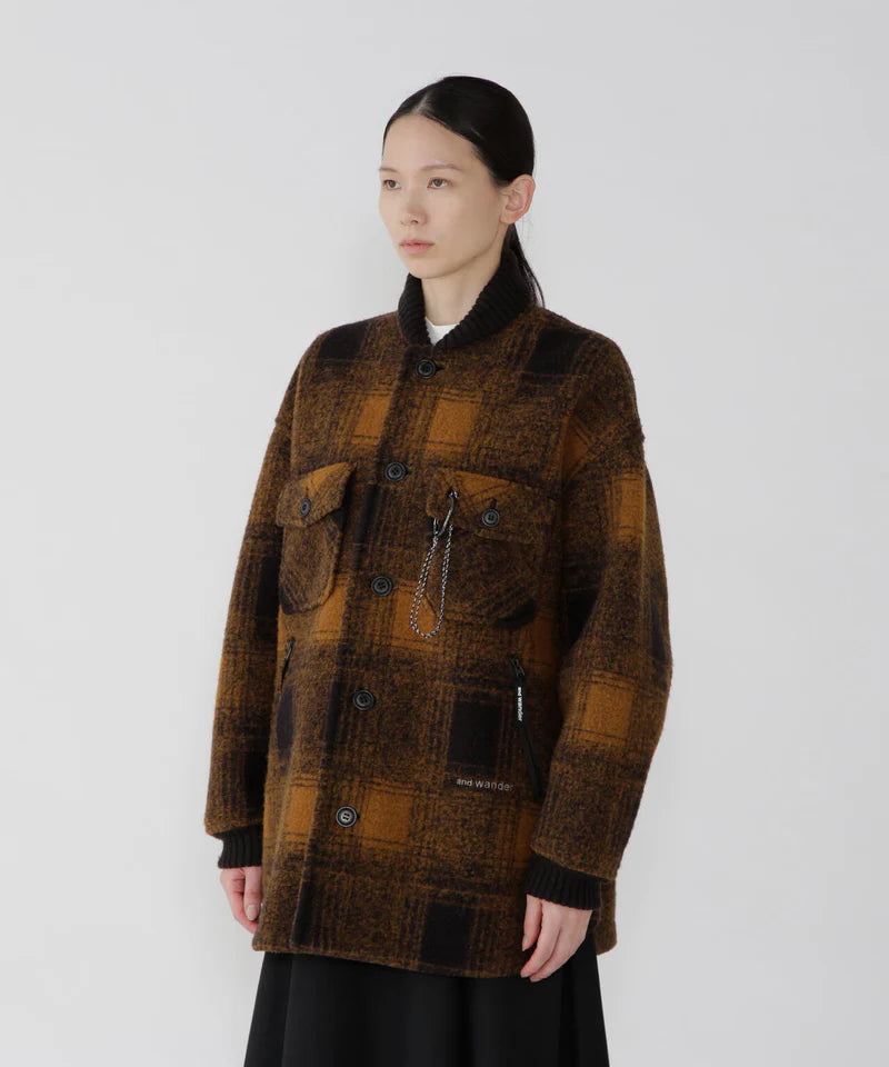 and wander / wool shaggy jacket long
