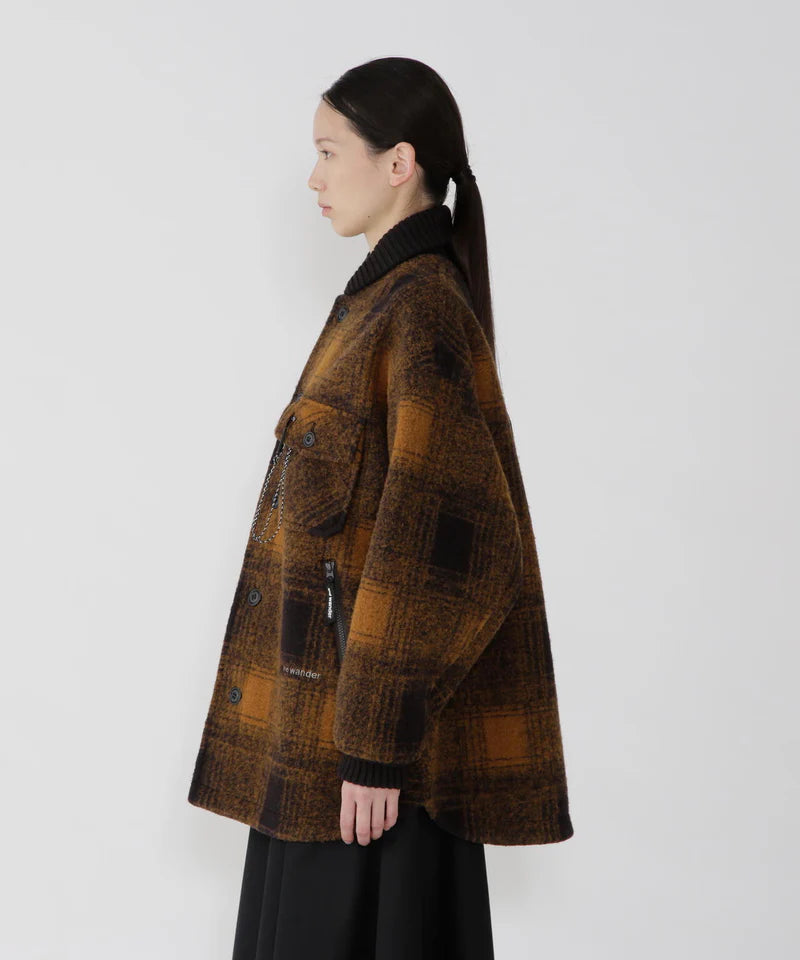 and wander / wool shaggy jacket long