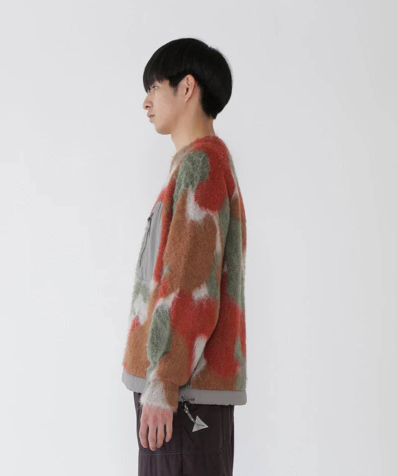 and wander / mix color shaggy knit sweater
