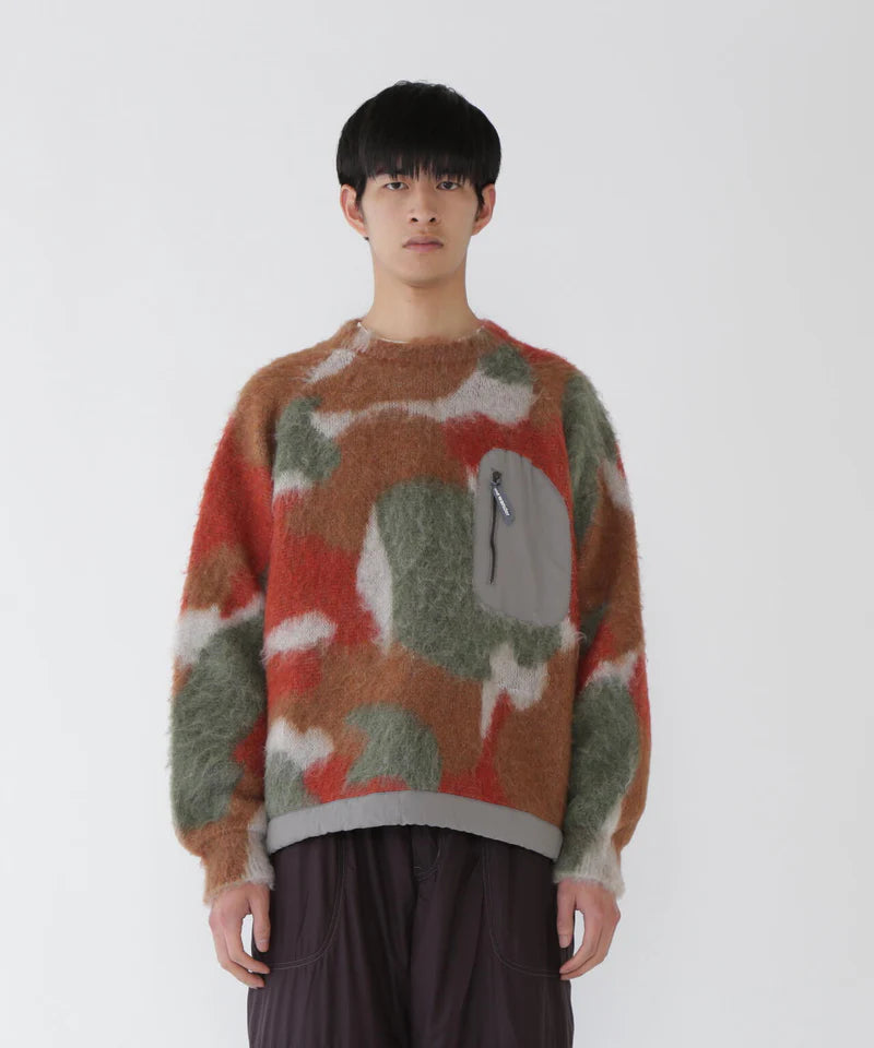 and wander / mix color shaggy knit sweater