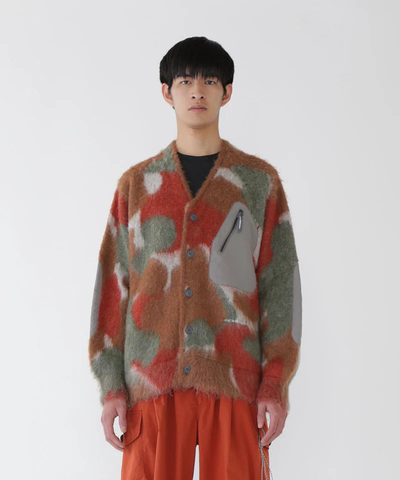 and wander / mix color shaggy knit cardigan