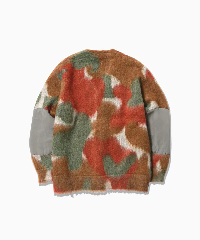 and wander / mix color shaggy knit cardigan