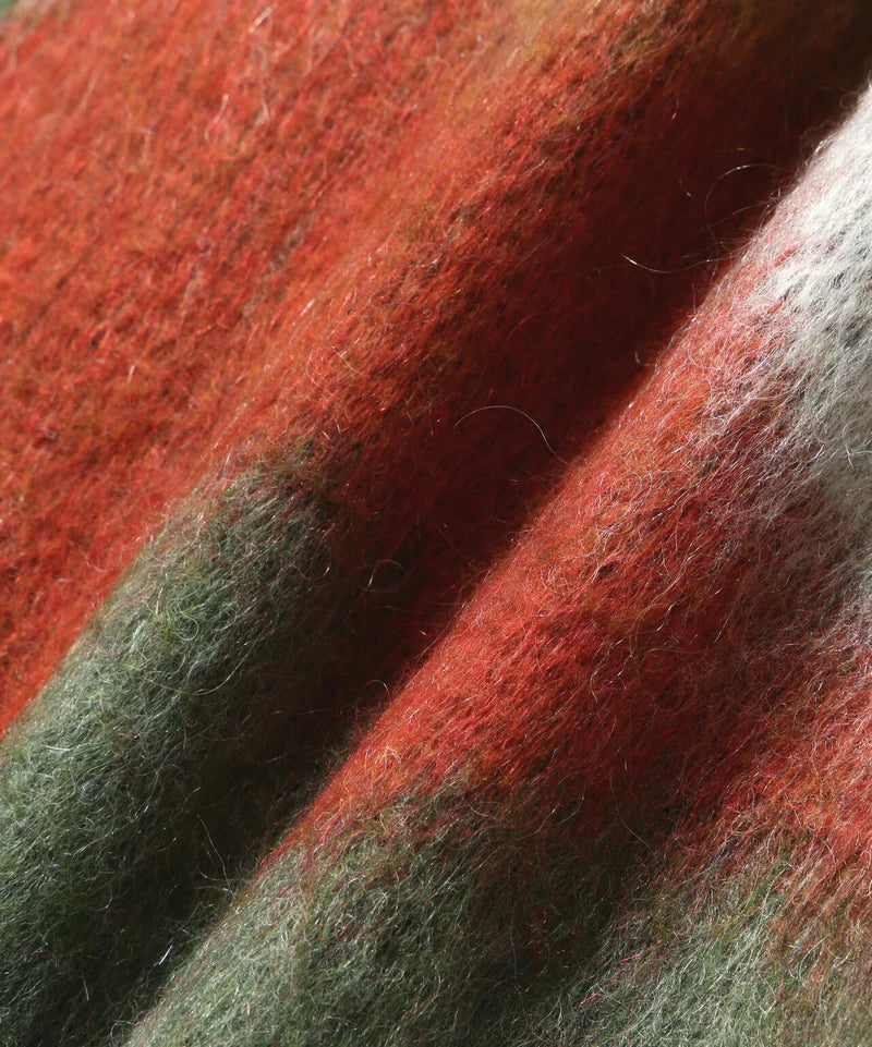 and wander / mix color shaggy knit cardigan