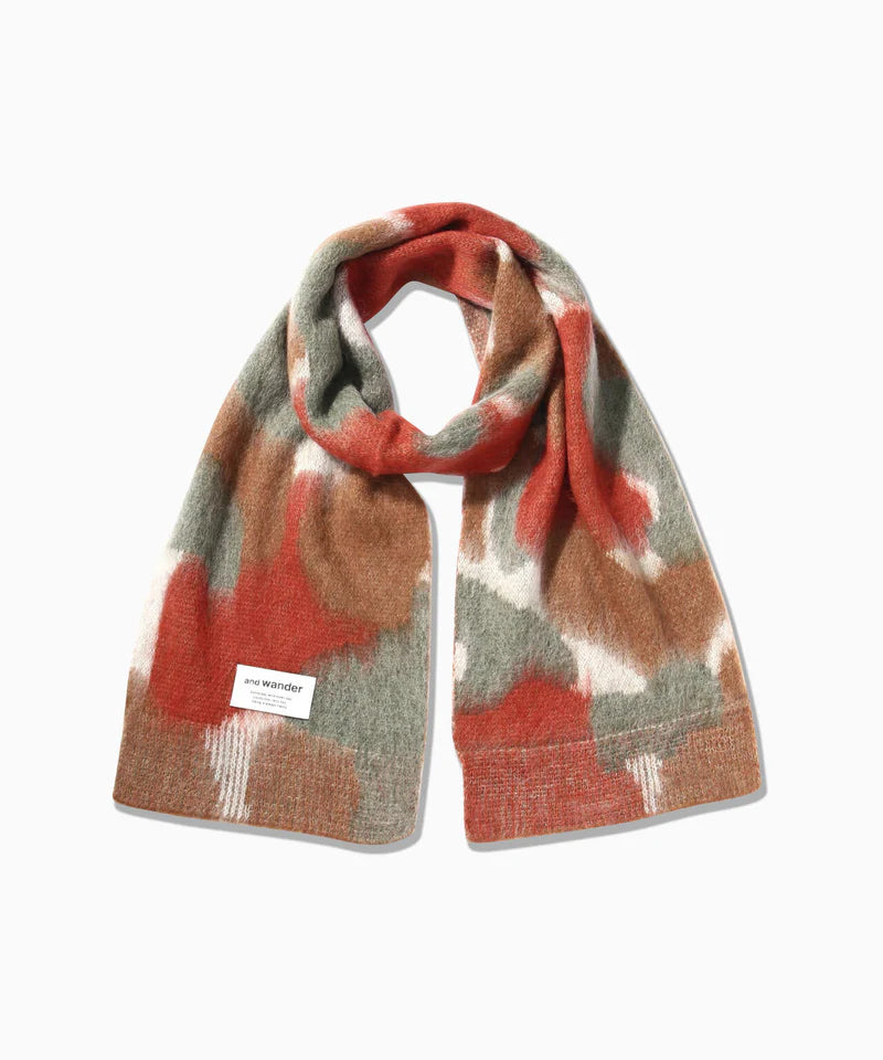 and wander / mix color shaggy knit stole