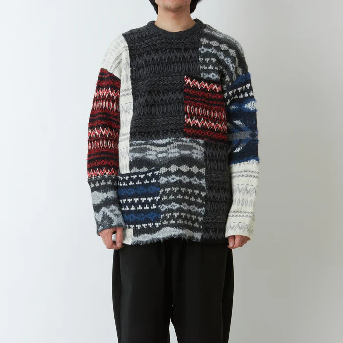 White Mountaineering / PATCHWORK PULLOVER KNIT