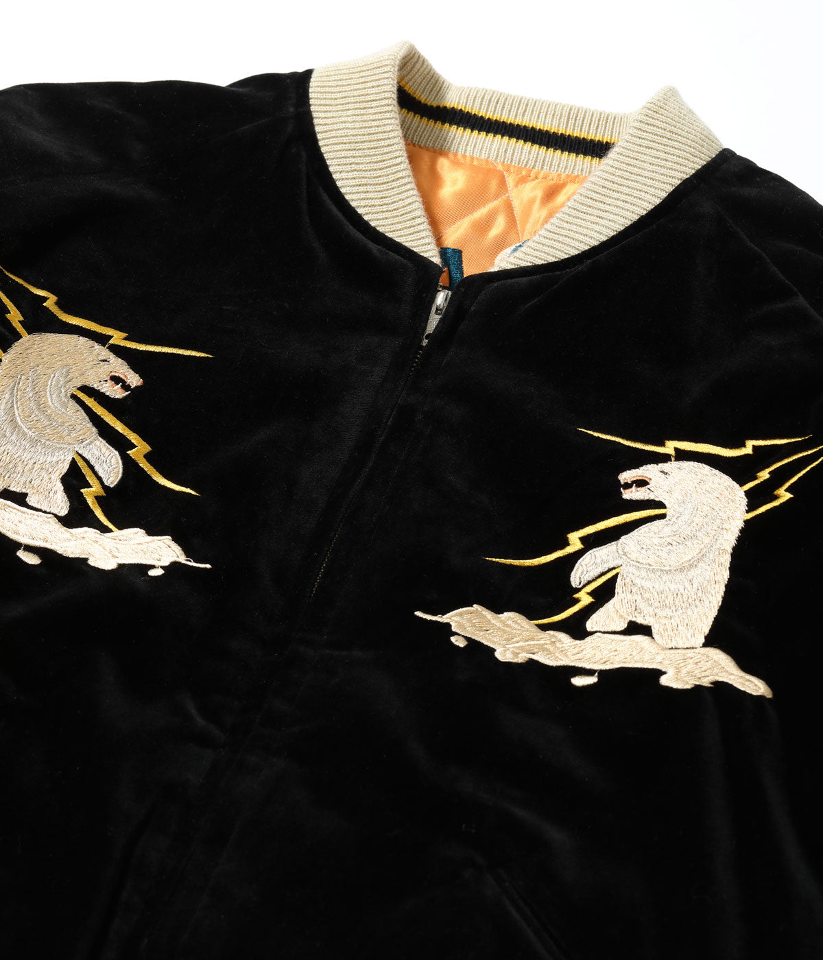 TAILOR TOYO / Lot No. TT15792-119 / Late 1950s Style Velveteen Souvenir Jacket “POLAR BEAR” × “ALASKA MAP”