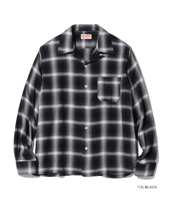 SUGAR CANE / Lot No. SC29120 / RAYON OMBRE CHECK OPEN SHIRT