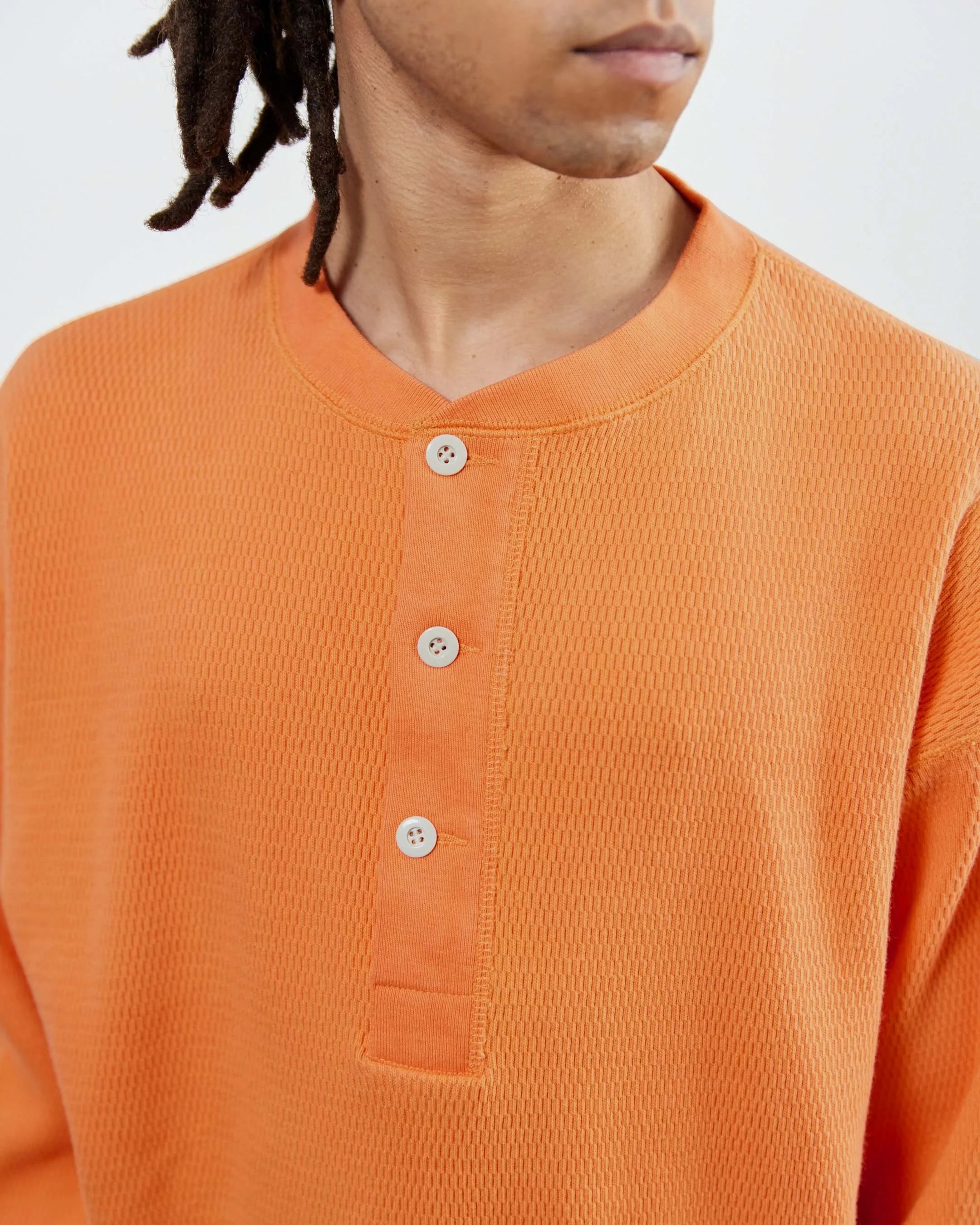 ARMY TWILL / Honeycomb Henley LS Tee
