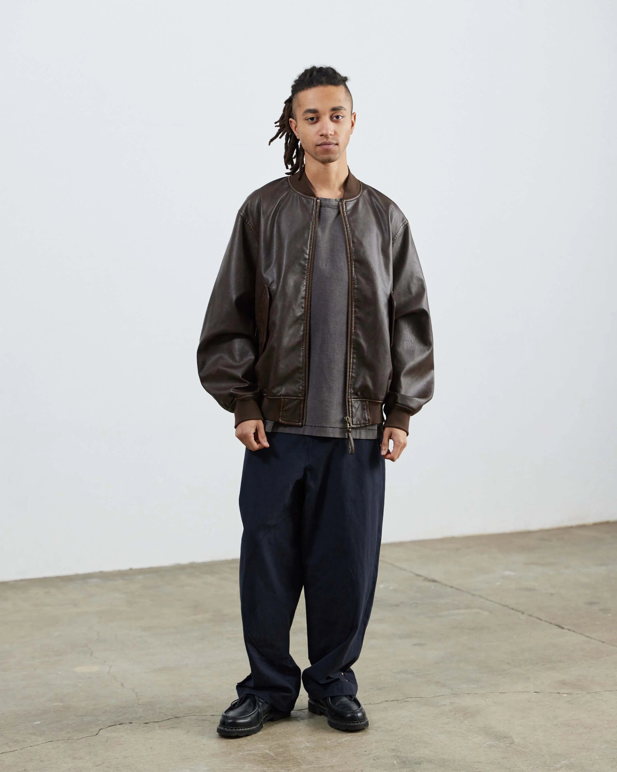 ARMY TWILL / Vegan Leather Blouson