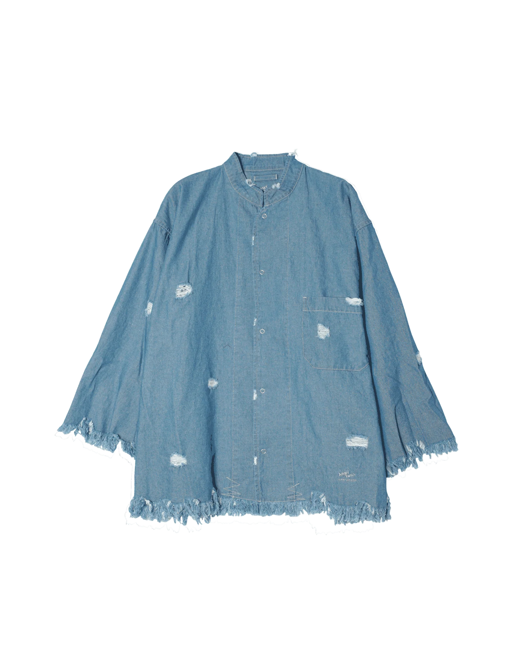 ARMY TWILL / Damage Light Denim Snap Shirt
