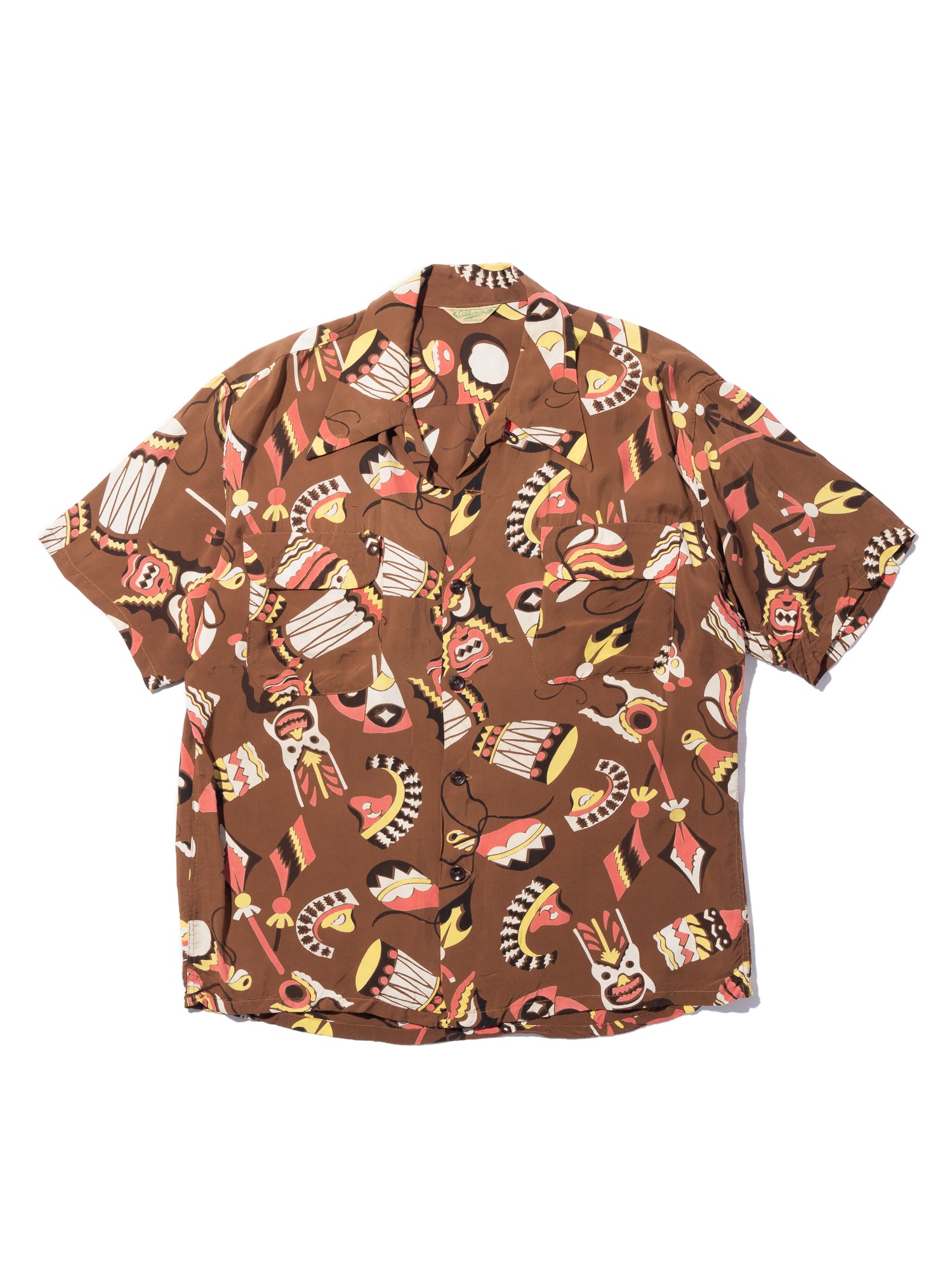 NorMo Vintage / VTG-HAWAIAN SHIRTS ”TIKI ドラム柄” CALIFORNIA