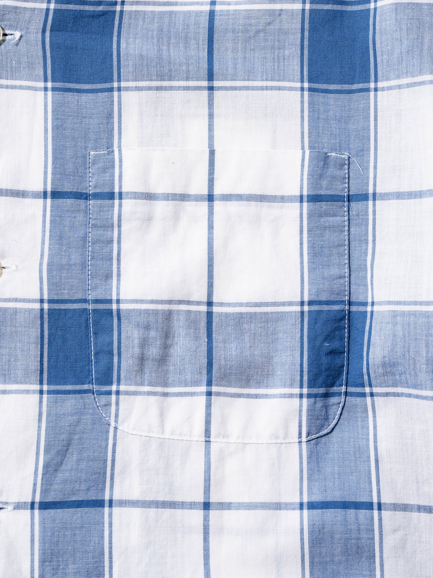 NorMo Vintage / 50's  60's  "TOWNCRAFT" BLUE CHECK OPEN COLLAR SHIRTS SIZE XL