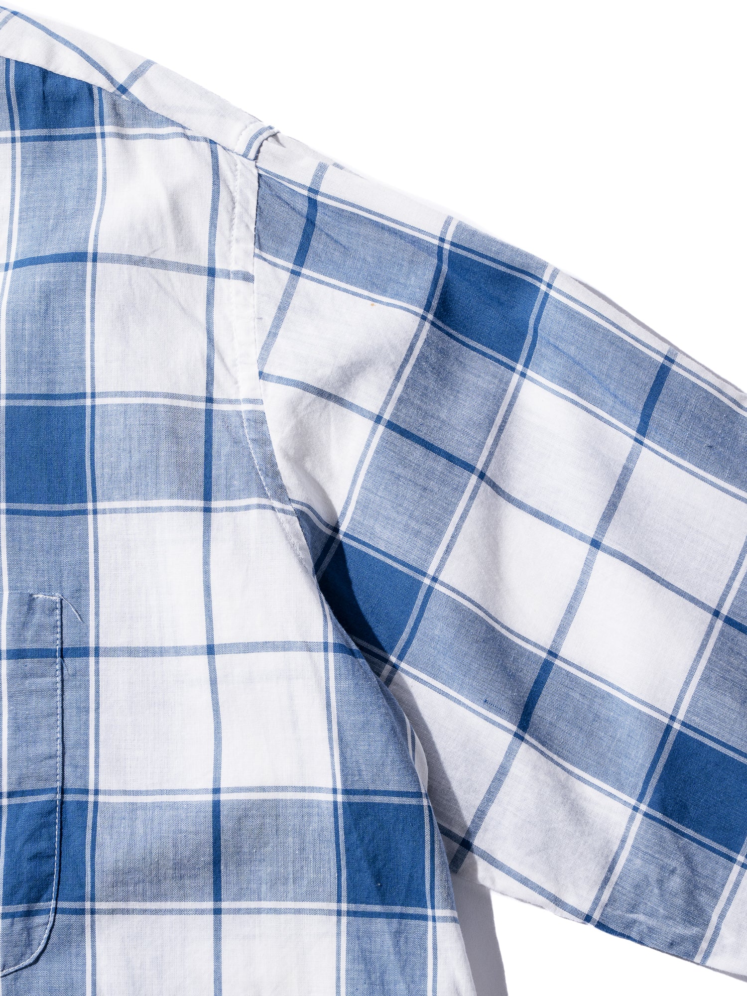 NorMo Vintage / 50's  60's  "TOWNCRAFT" BLUE CHECK OPEN COLLAR SHIRTS SIZE XL