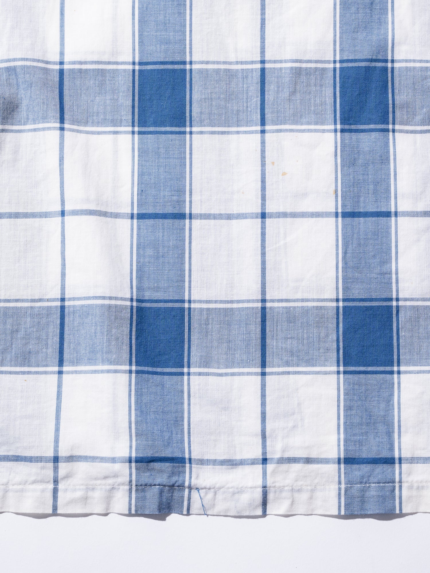 NorMo Vintage / 50's  60's  "TOWNCRAFT" BLUE CHECK OPEN COLLAR SHIRTS SIZE XL
