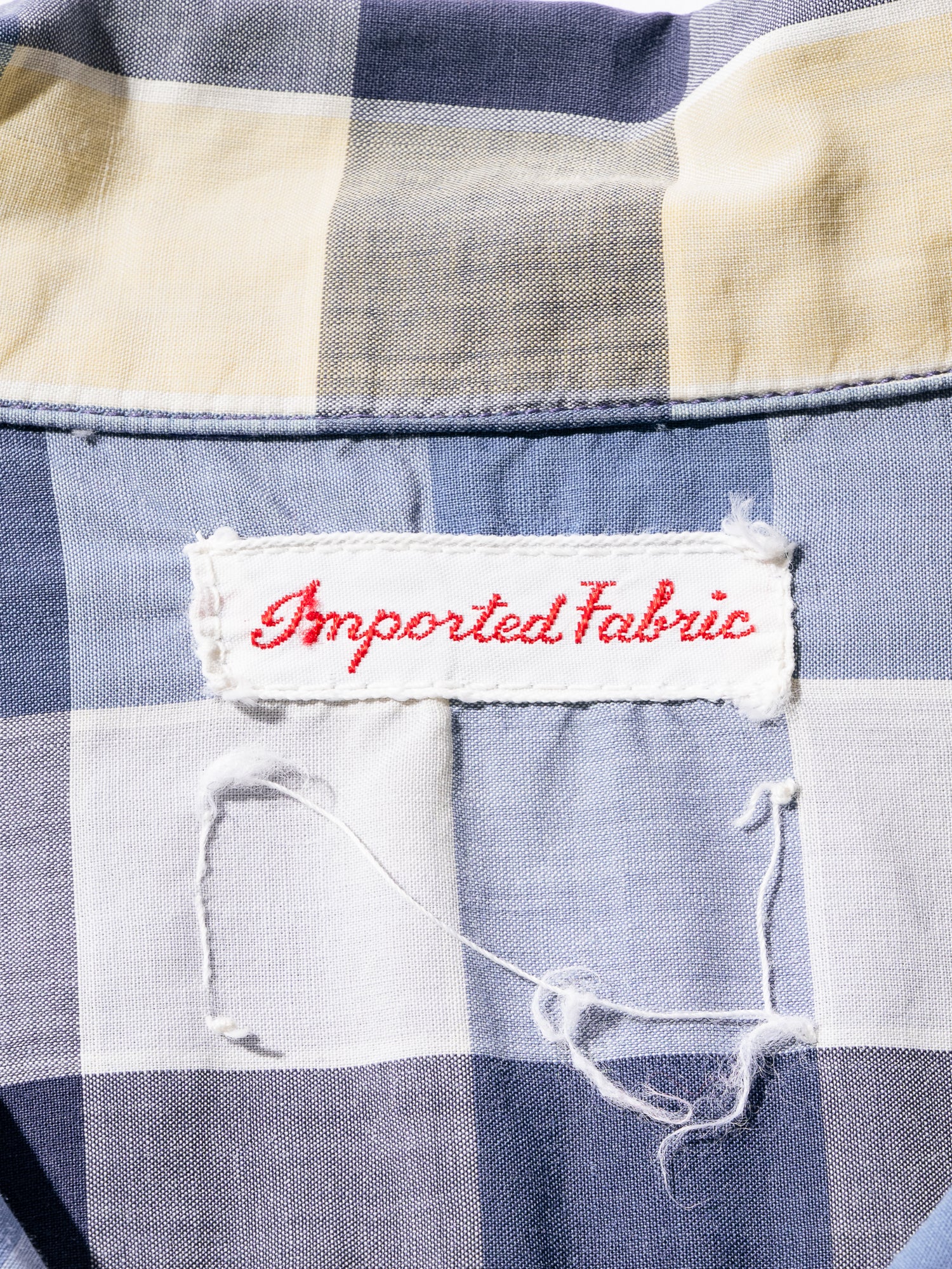 NorMo Vintage / 50's  60's "INPORT FABRIC" BLUE CHECK OPEN COLLAR SHIRTS