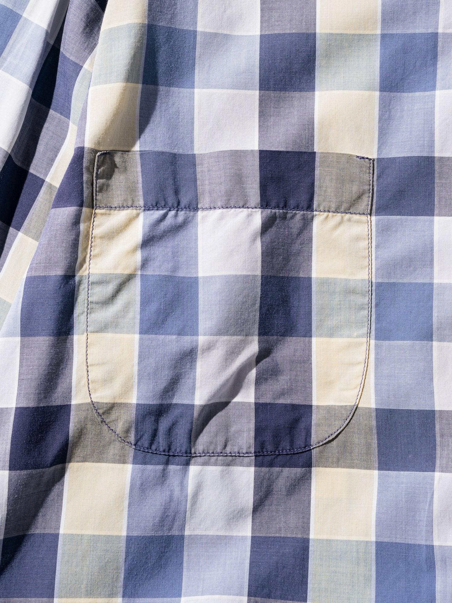 NorMo Vintage / 50's  60's "INPORT FABRIC" BLUE CHECK OPEN COLLAR SHIRTS
