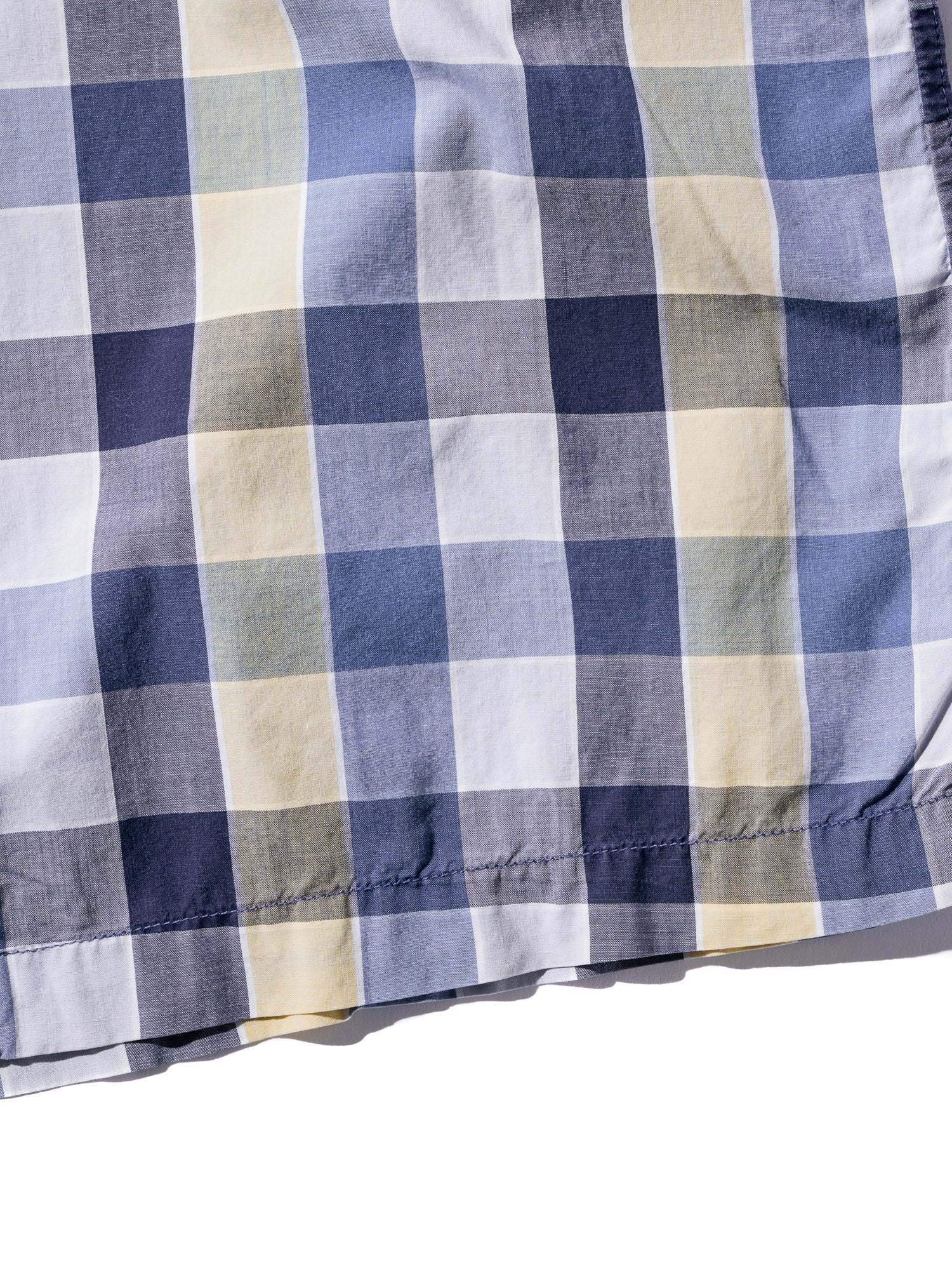 NorMo Vintage / 50's  60's "INPORT FABRIC" BLUE CHECK OPEN COLLAR SHIRTS