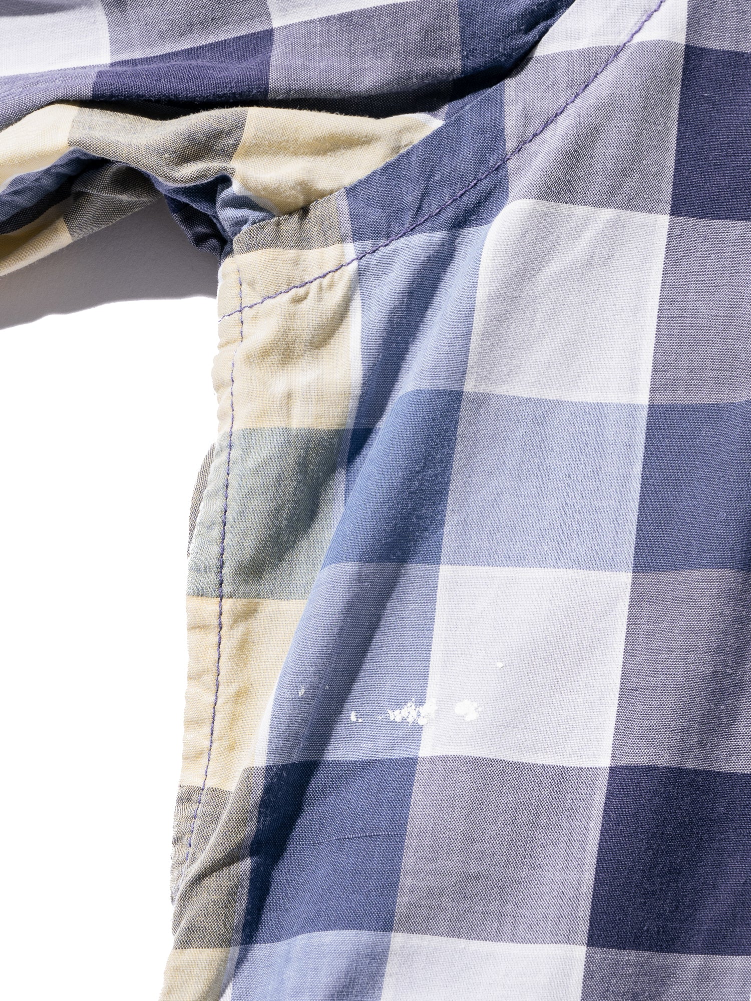 NorMo Vintage / 50's  60's "INPORT FABRIC" BLUE CHECK OPEN COLLAR SHIRTS