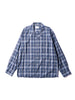 NorMo Vintage / 50's  60's "PENNLEIGH" BLUE CHECK OPEN COLLAR SHIRTS SIZE L