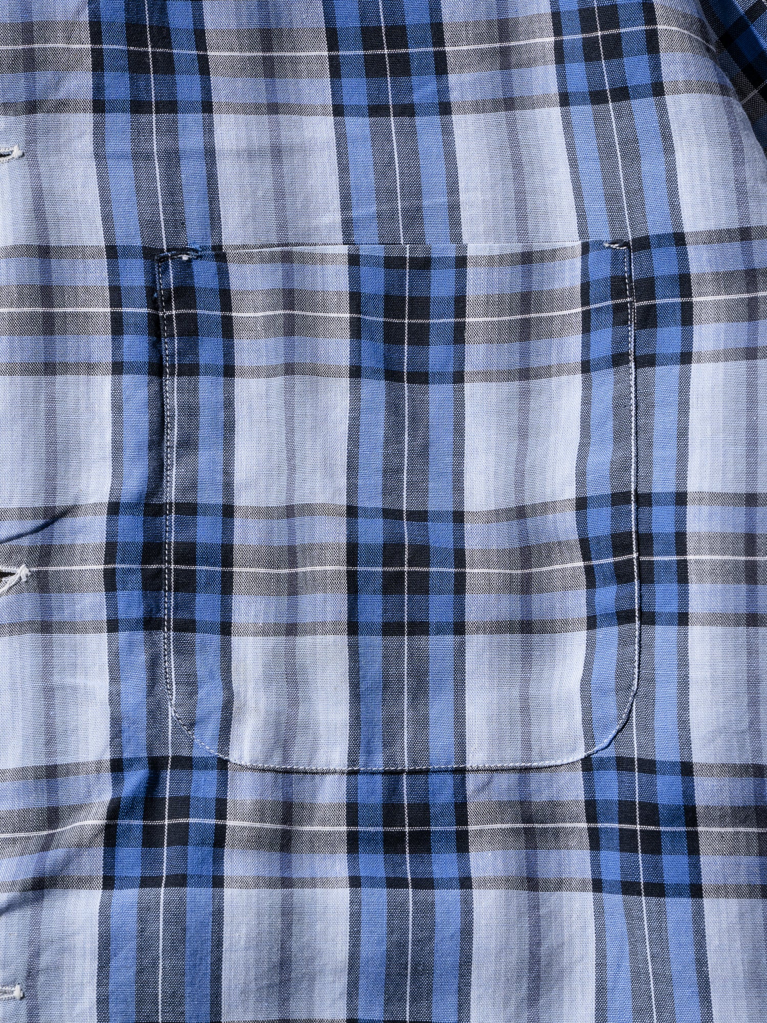 NorMo Vintage / 50's  60's "LEE LEESURE WEAR" BLUE CHECK BD SHIRTS SIZE L PRE-SHRUNK