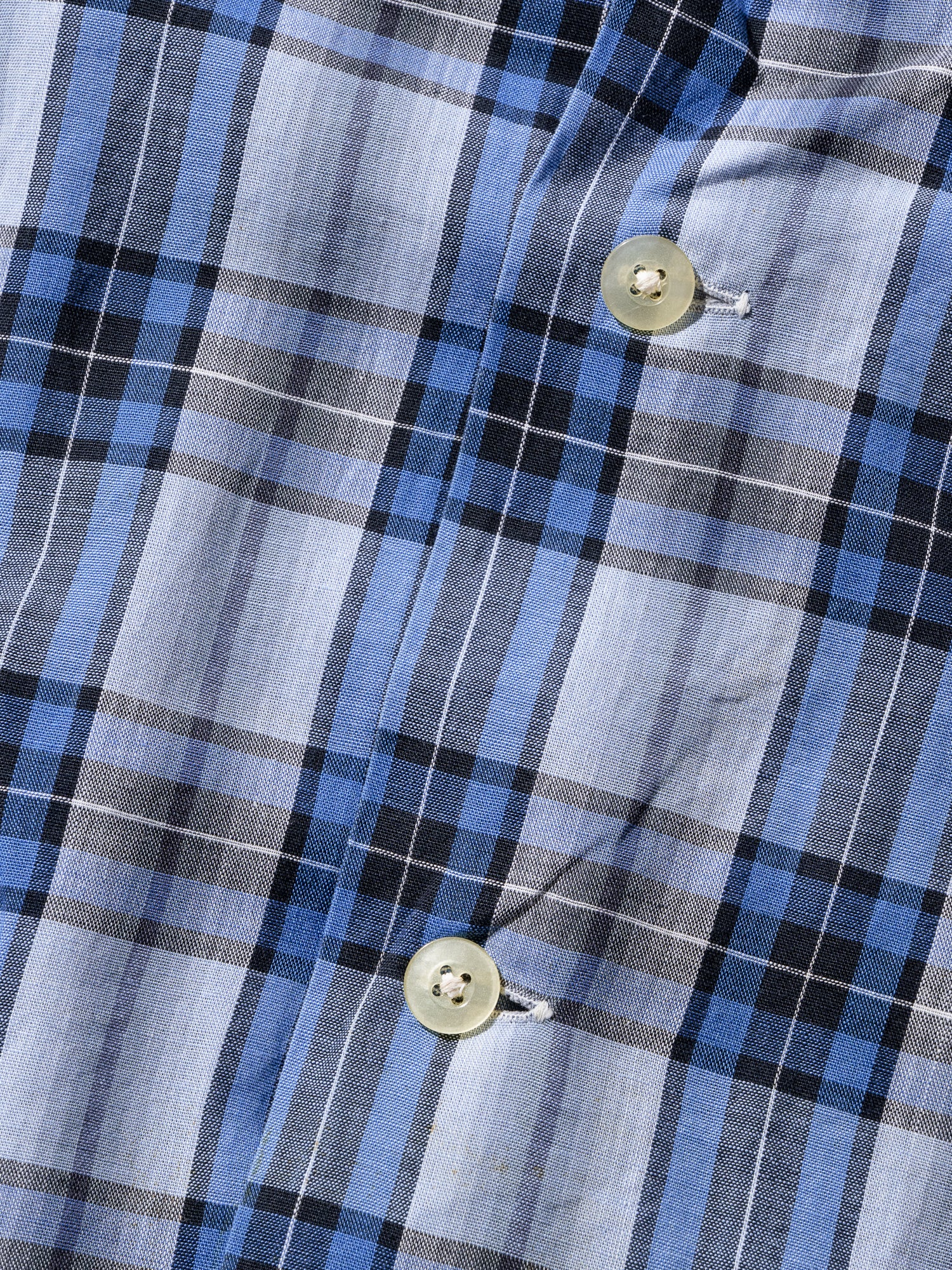 NorMo Vintage / 50's  60's "LEE LEESURE WEAR" BLUE CHECK BD SHIRTS SIZE L PRE-SHRUNK