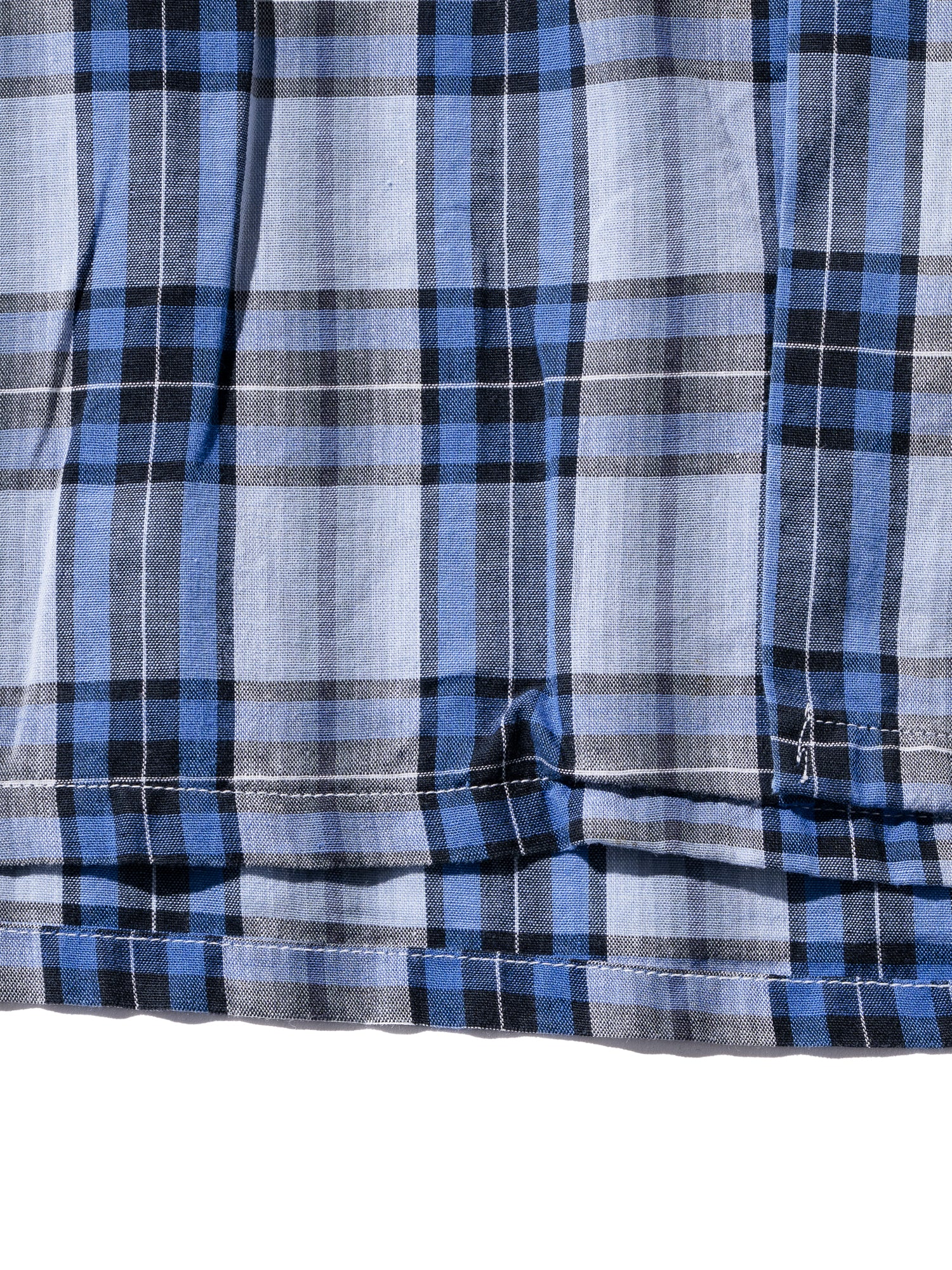 NorMo Vintage / 50's  60's "LEE LEESURE WEAR" BLUE CHECK BD SHIRTS SIZE L PRE-SHRUNK