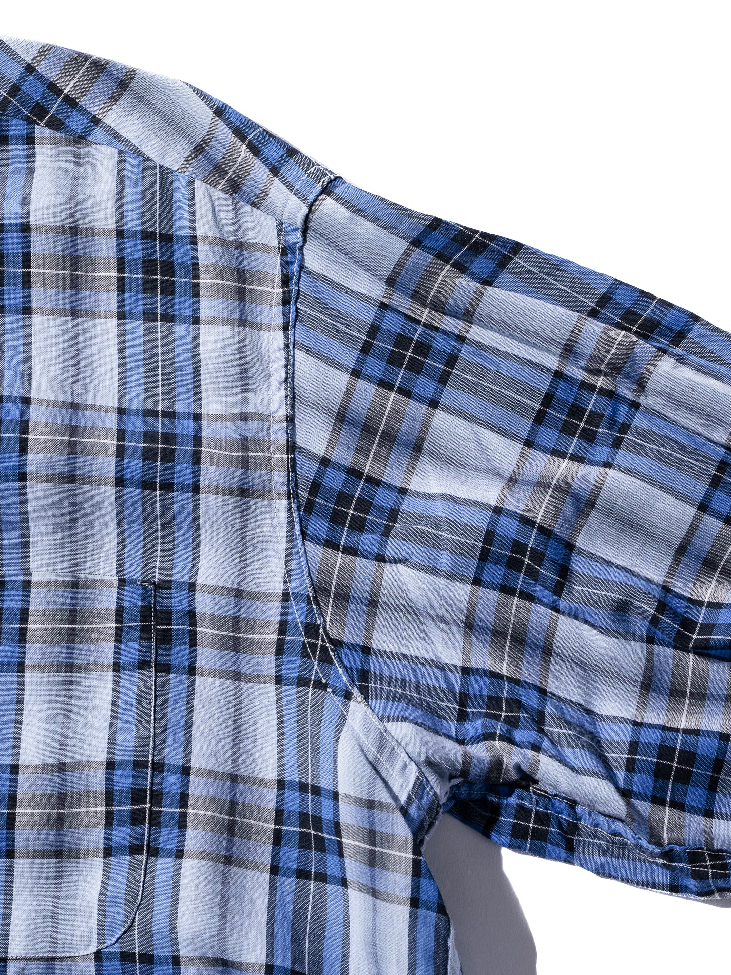 NorMo Vintage / 50's  60's "LEE LEESURE WEAR" BLUE CHECK BD SHIRTS SIZE L PRE-SHRUNK