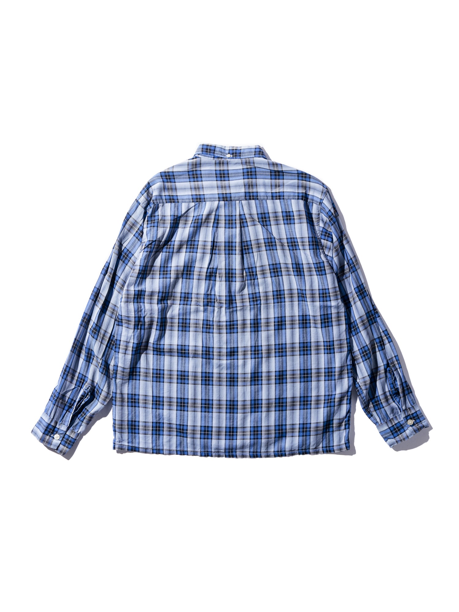 NorMo Vintage / 50's  60's "LEE LEESURE WEAR" BLUE CHECK BD SHIRTS SIZE L PRE-SHRUNK