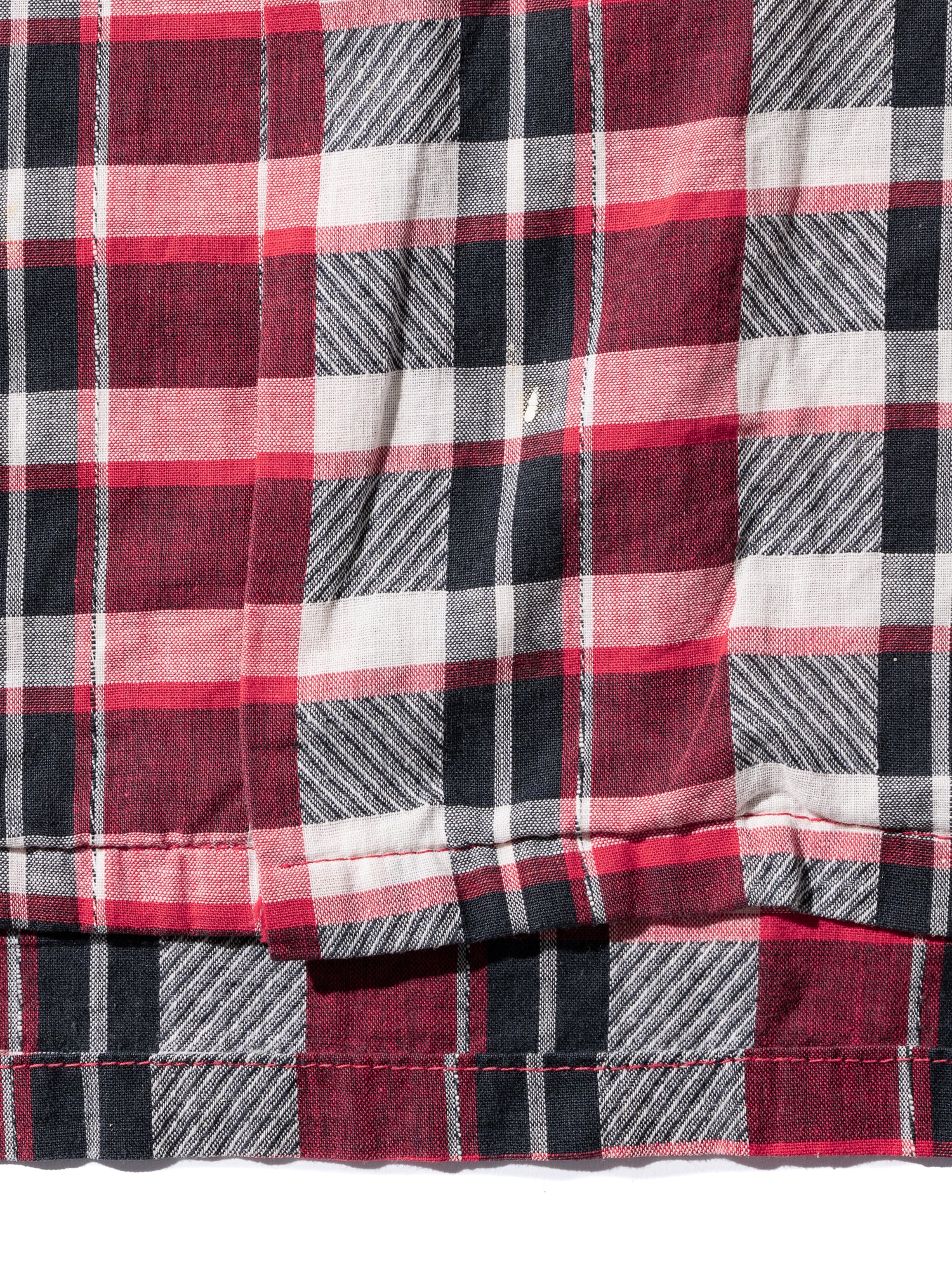NorMo Vintage / 50's  60's RED CHECK OPEN COLLAR SHIRTS