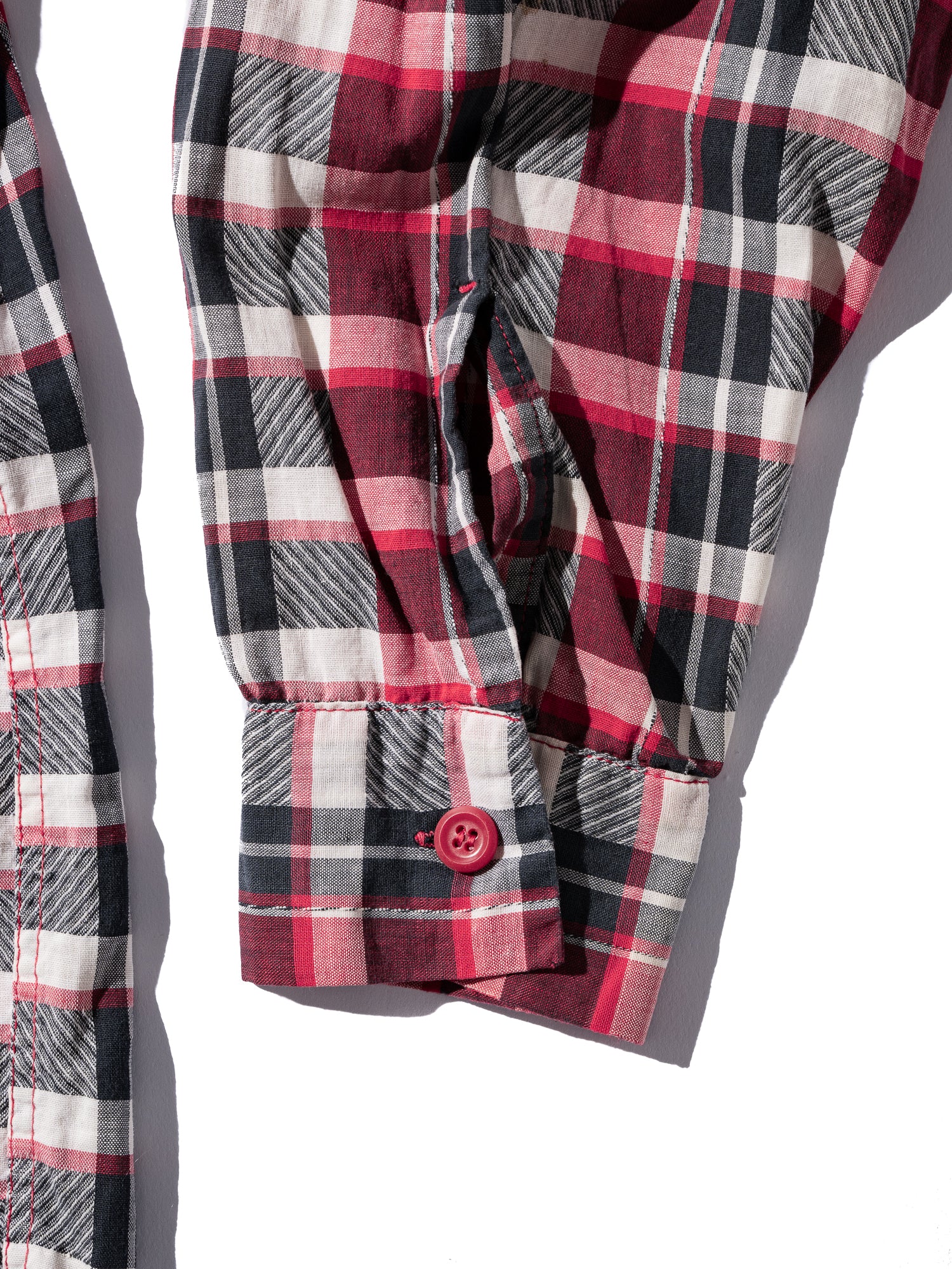 NorMo Vintage / 50's  60's RED CHECK OPEN COLLAR SHIRTS