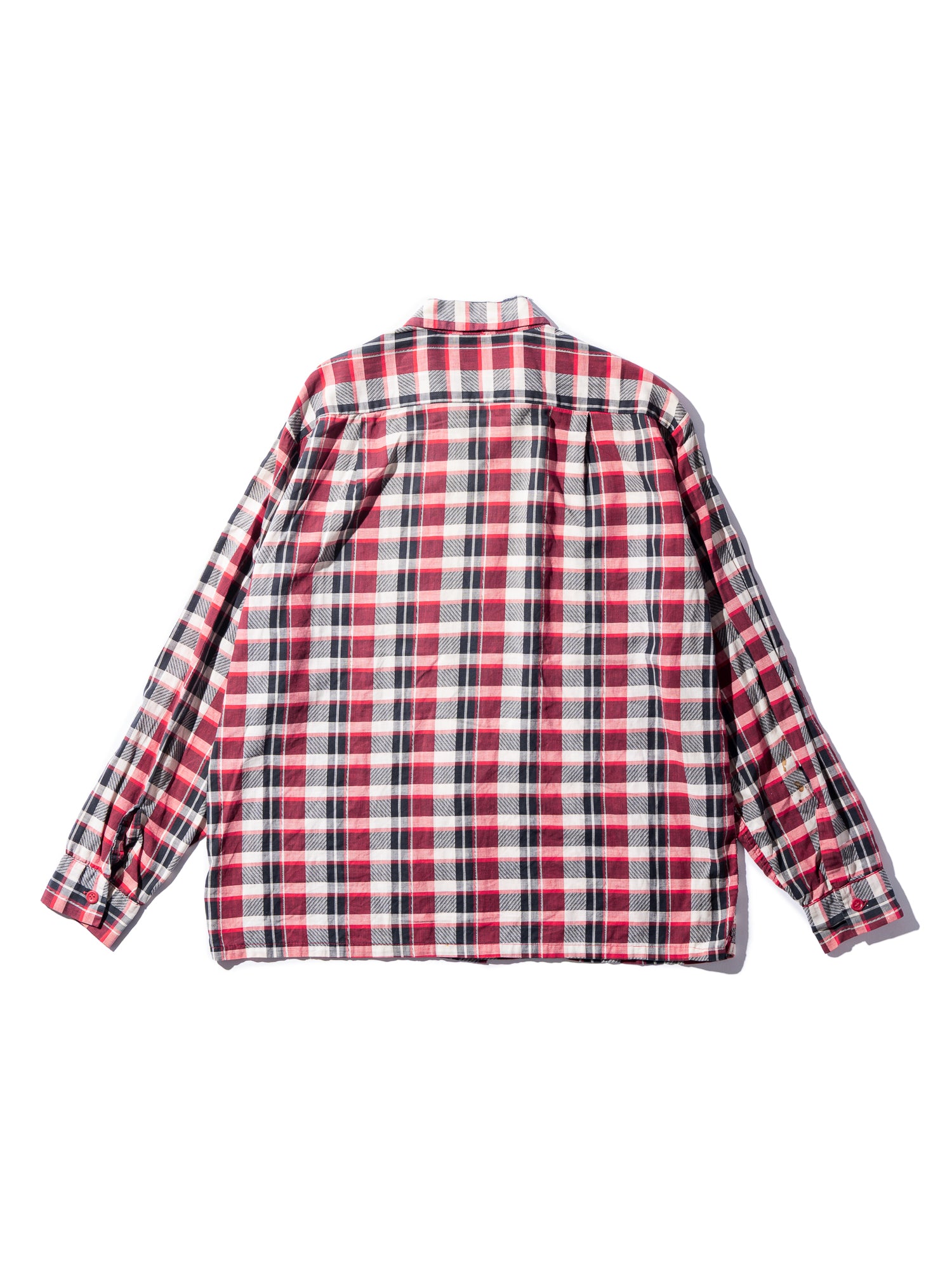 NorMo Vintage / 50's  60's RED CHECK OPEN COLLAR SHIRTS