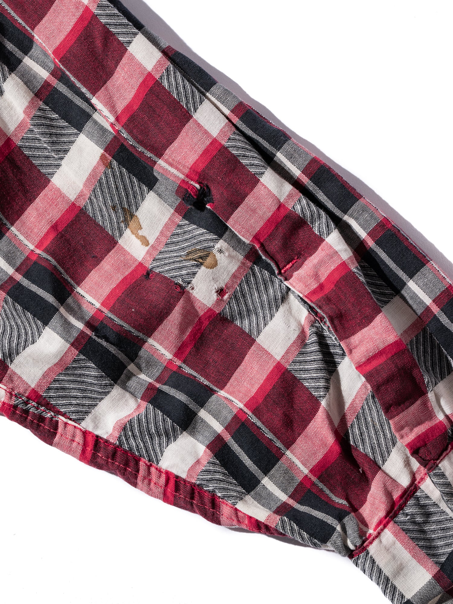 NorMo Vintage / 50's  60's RED CHECK OPEN COLLAR SHIRTS