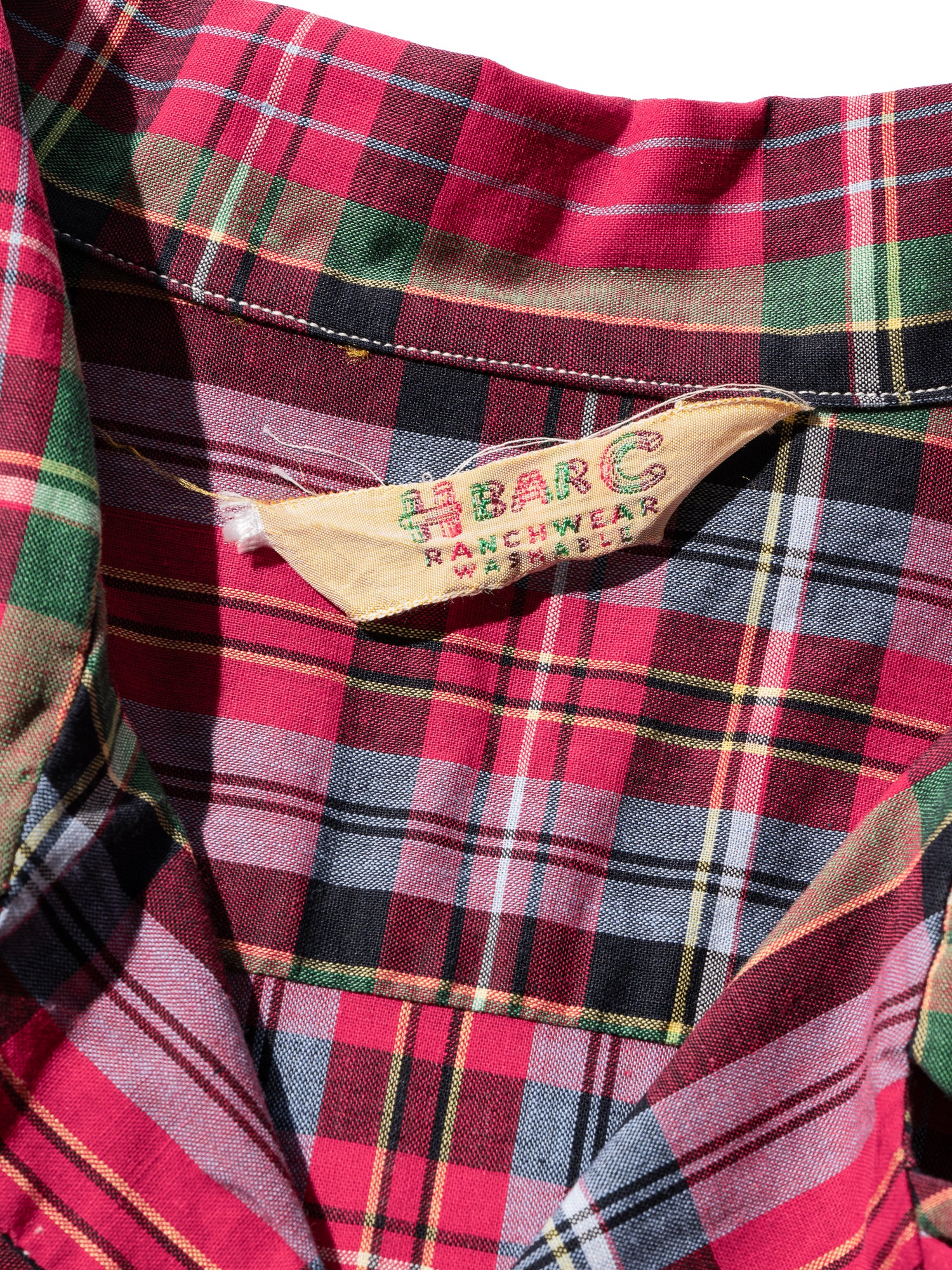 NorMo Vintage / 60's  70's "H BAR C" RED CHECK OPEN COLLAR SHIRTS