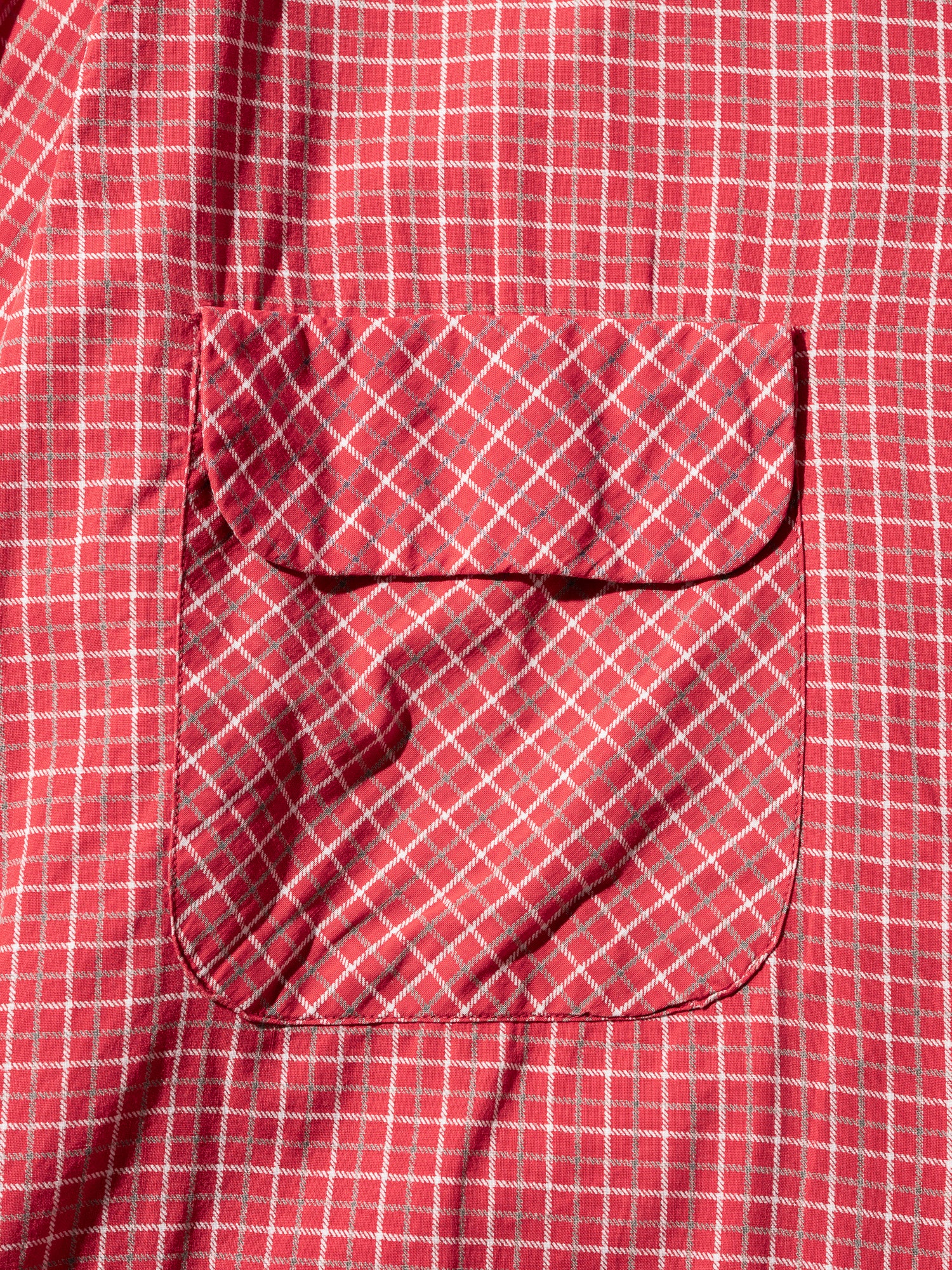 NorMo Vintage / 50's  60's "TOWNCRAFT" RED CHECK OPEN COLLAR SHIRTS SIZE XL