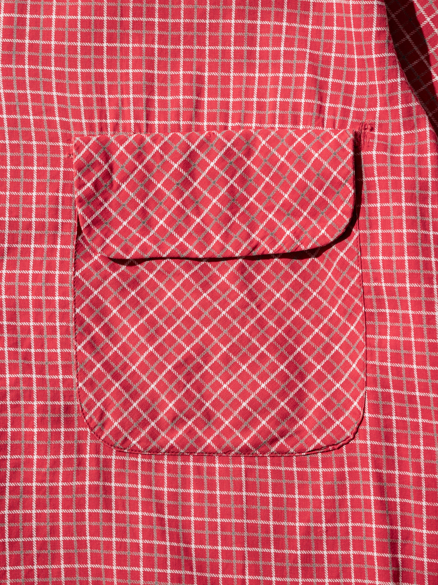 NorMo Vintage / 50's  60's "TOWNCRAFT" RED CHECK OPEN COLLAR SHIRTS SIZE XL