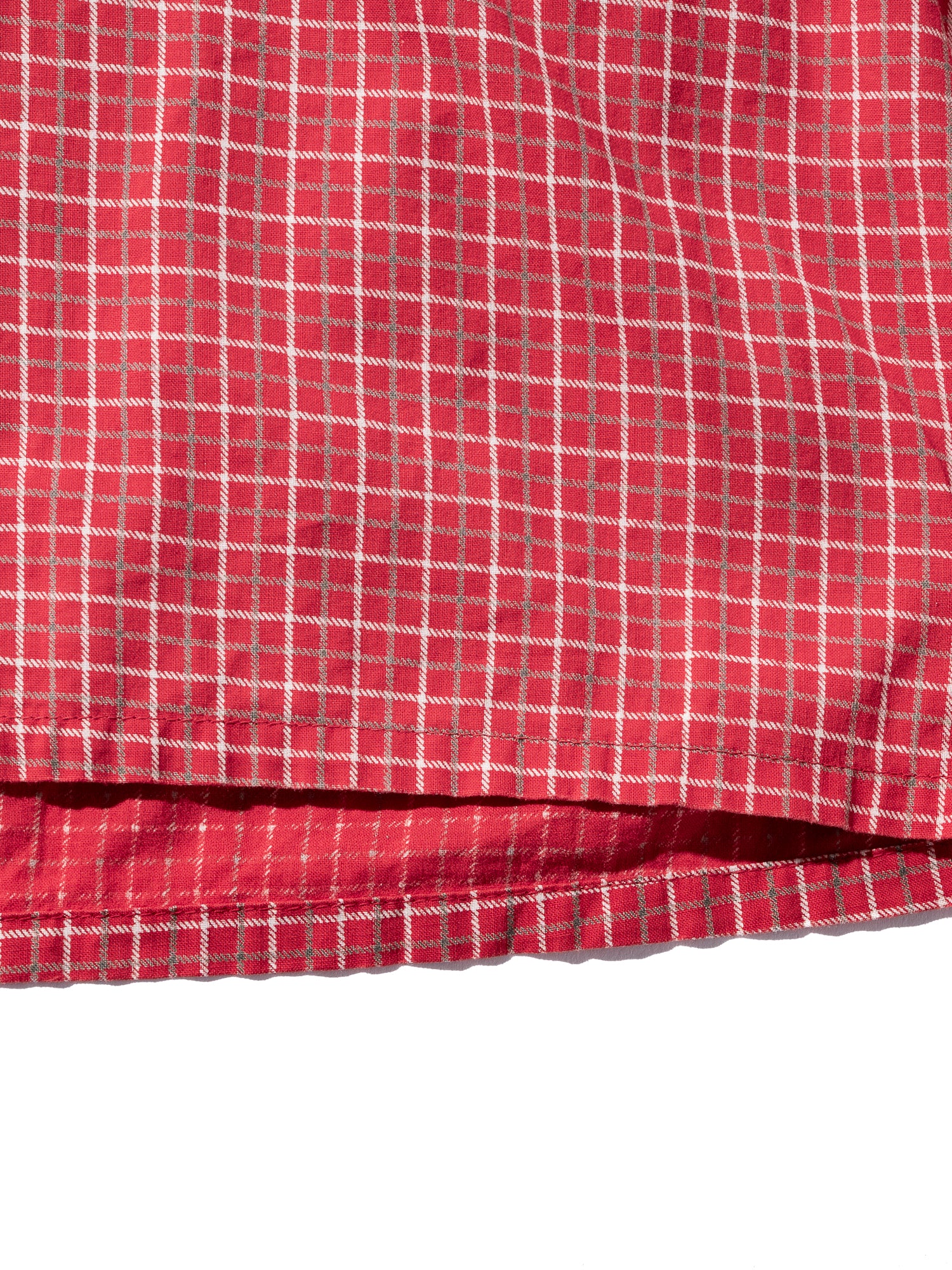NorMo Vintage / 50's  60's "TOWNCRAFT" RED CHECK OPEN COLLAR SHIRTS SIZE XL
