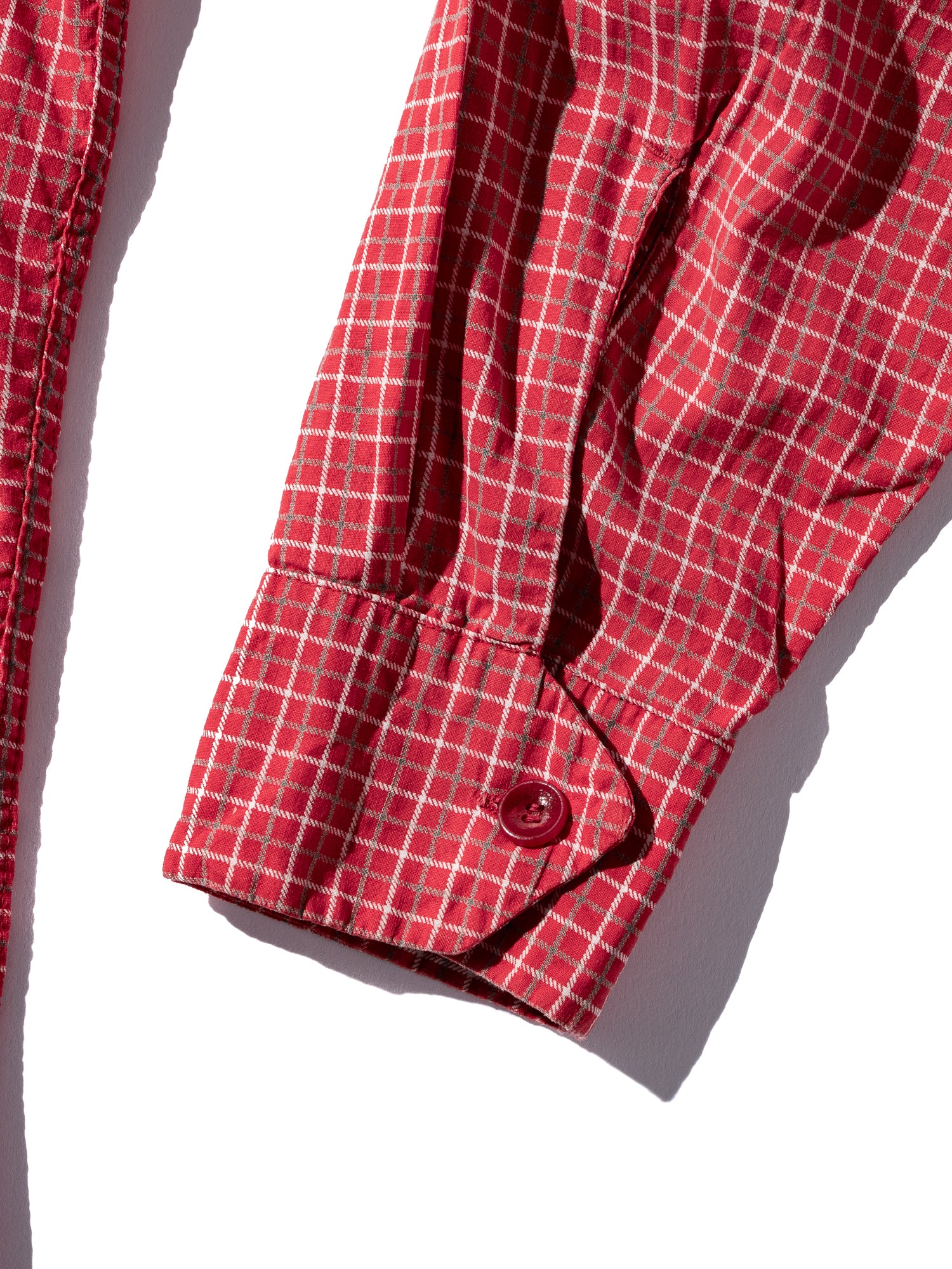 NorMo Vintage / 50's  60's "TOWNCRAFT" RED CHECK OPEN COLLAR SHIRTS SIZE XL