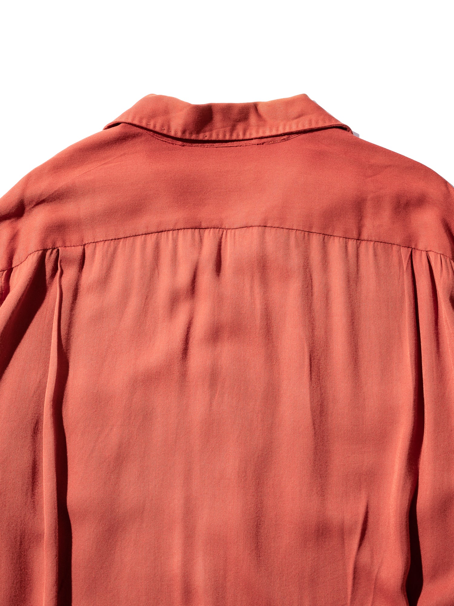 NorMo Vintage / 50's  60's "PILGRIM" RED OPEN COLLAR RAYON SHIRTS SIZE XL