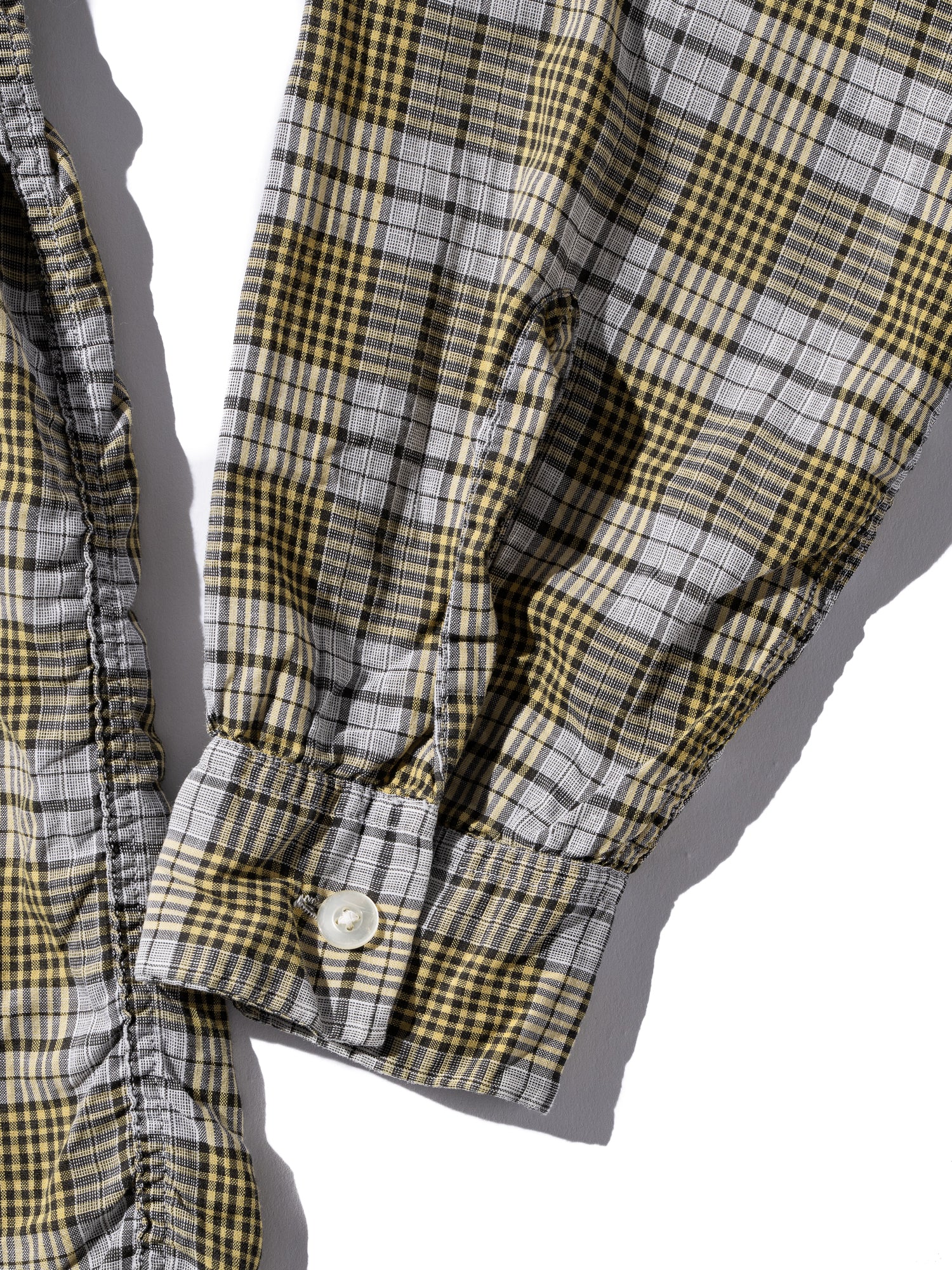 NorMo Vintage / 50's  60's "IVY LEAGUE FASHONED" YELLOW CHECK BD SHIRTS SIZE L SANFORIZED