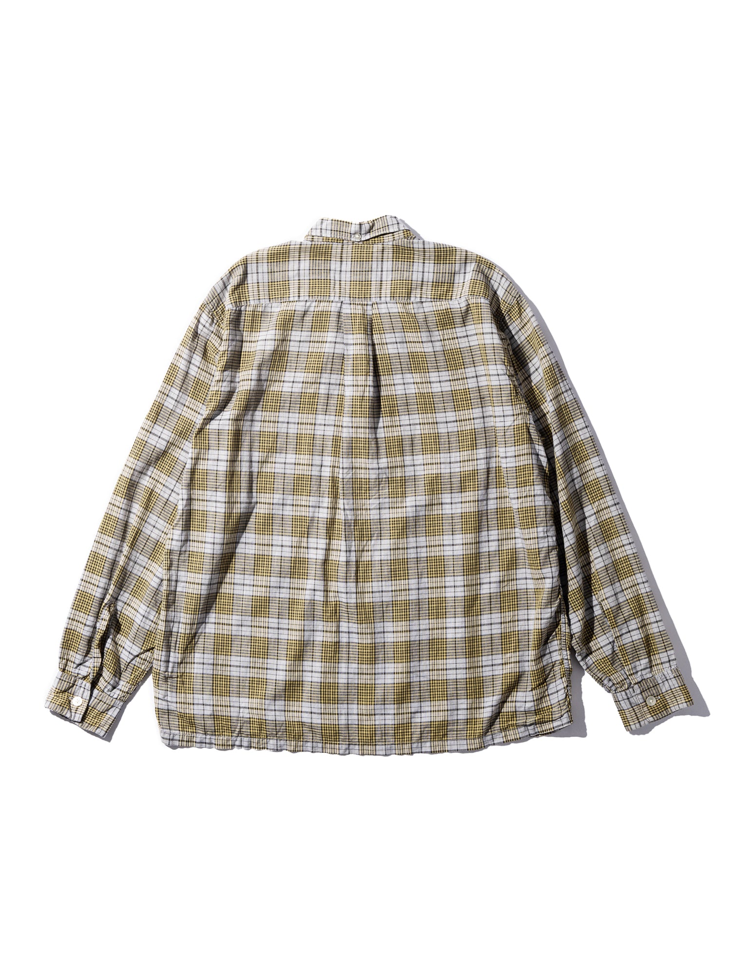 NorMo Vintage / 50's  60's "IVY LEAGUE FASHONED" YELLOW CHECK BD SHIRTS SIZE L SANFORIZED