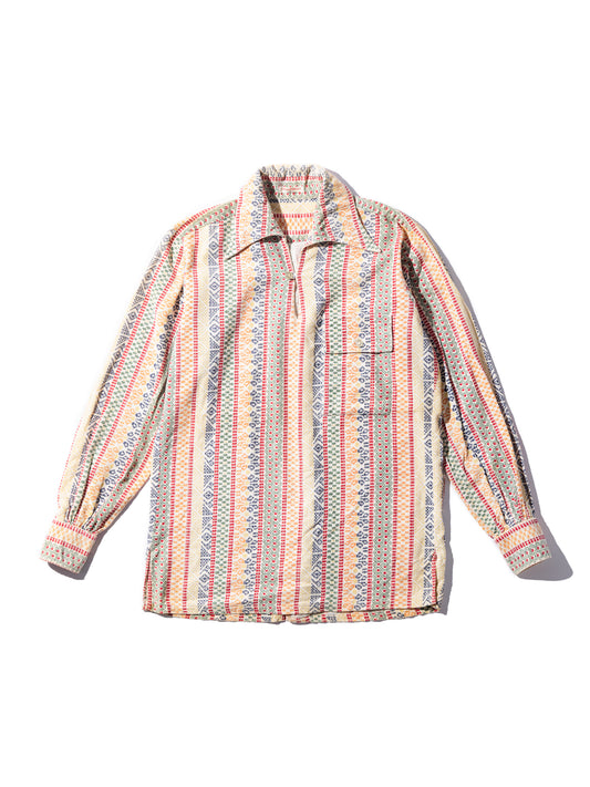 NorMo Vintage / 60's  70's "CONTOURED SILHOUETTE" PATTARN PRINT CORDUROY SIZE M