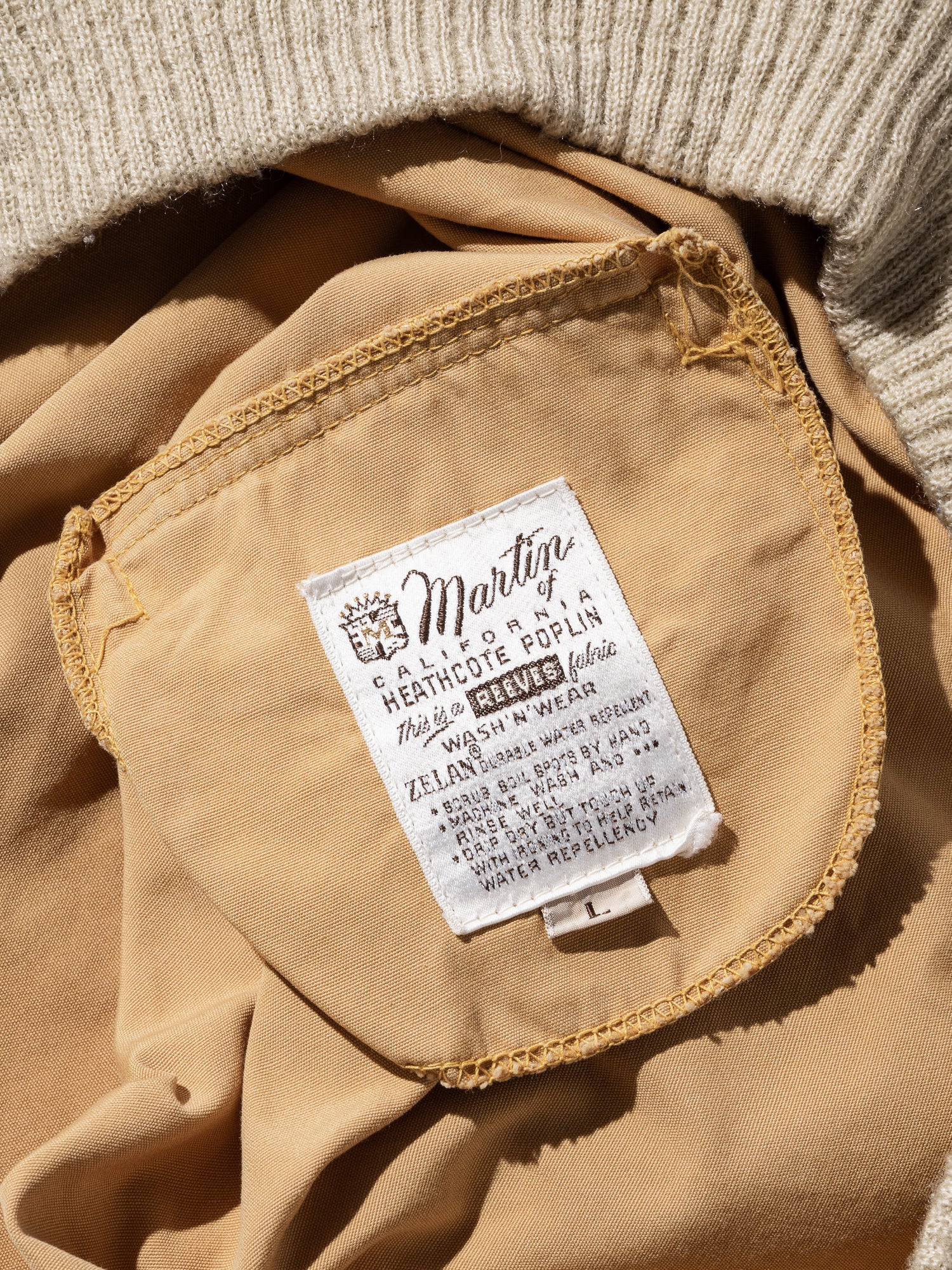 NorMo Vintage / 50's  60's "MARTIN OF CALIFRNIA" PULL OVER SPORTS JK CML SIZE L OLD LABEL